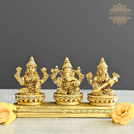Lord Ganesha, Goddess Lakshmi and Saraswati Together