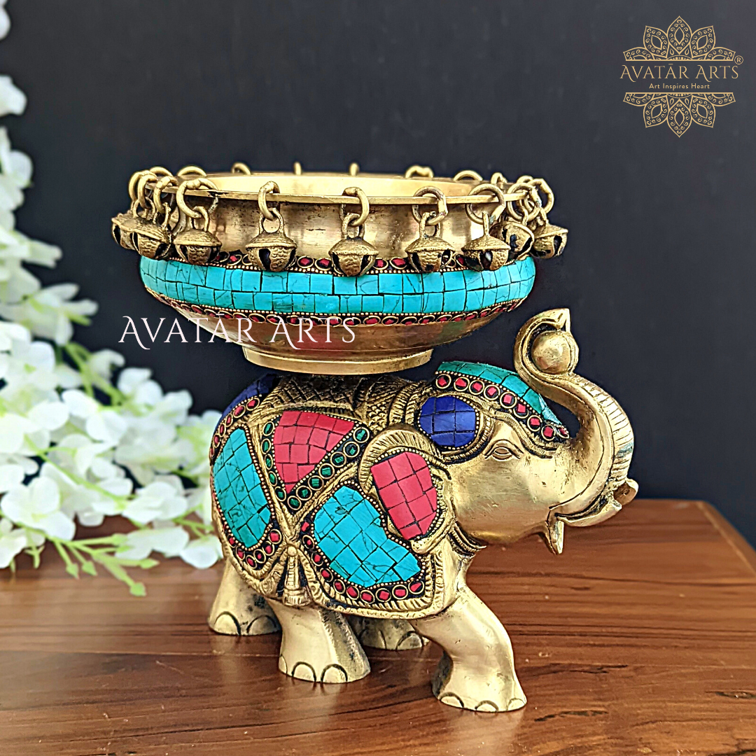 Urli On Elephant In Brass