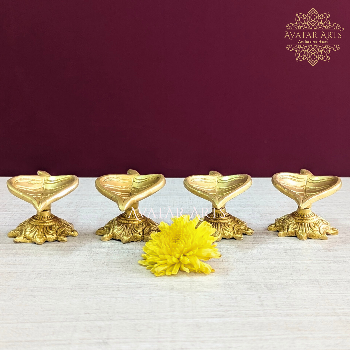 Leaf Shape Diya set of 4