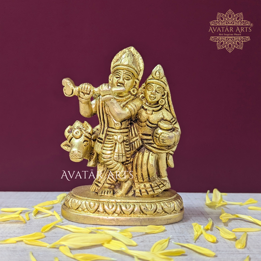 Radha Krishna with cow