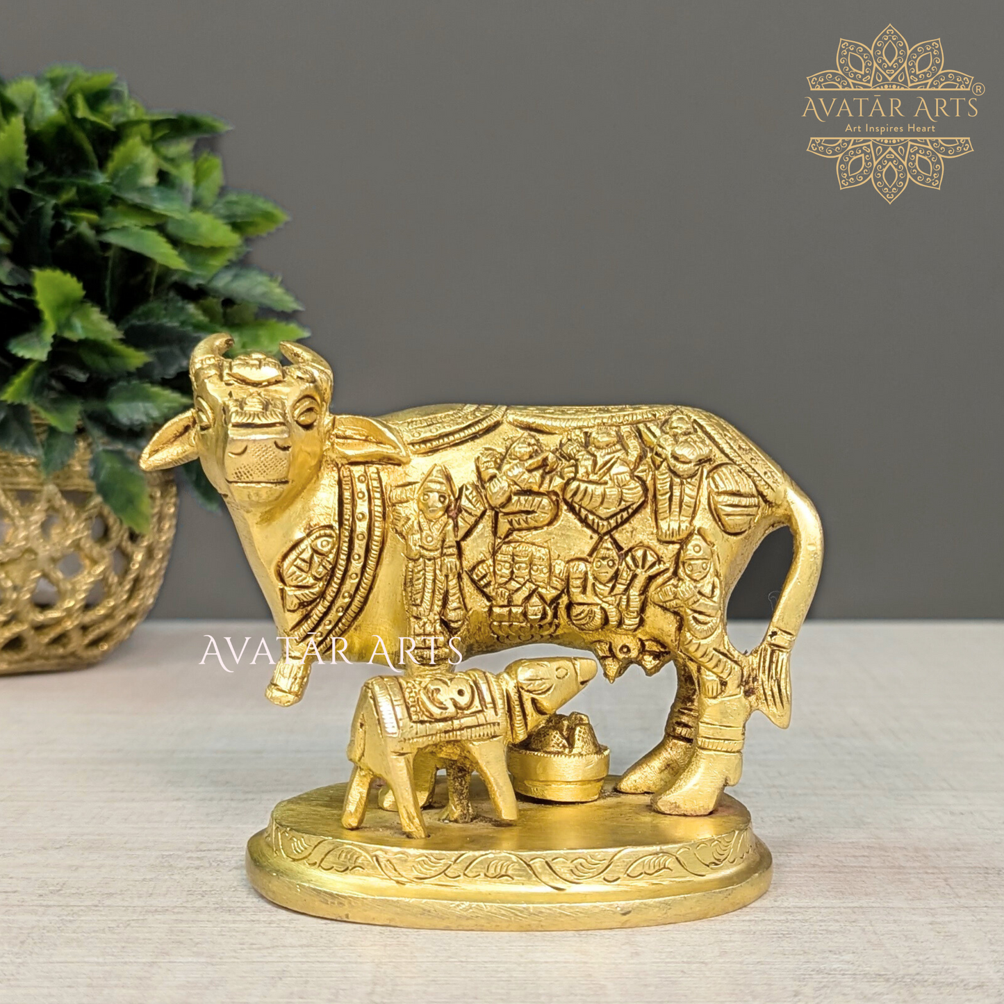Brass Cow and Calf