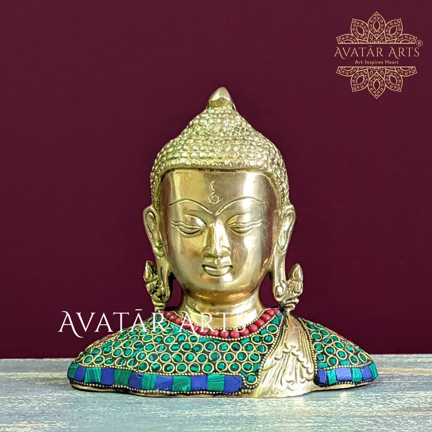 Brass Buddha Bust for Peace