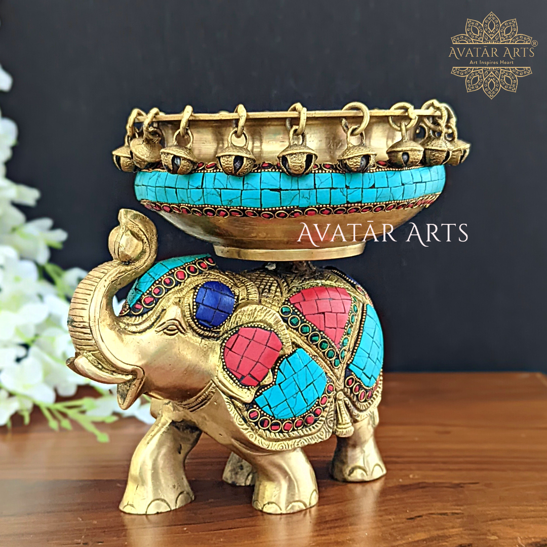 Urli On Elephant In Brass