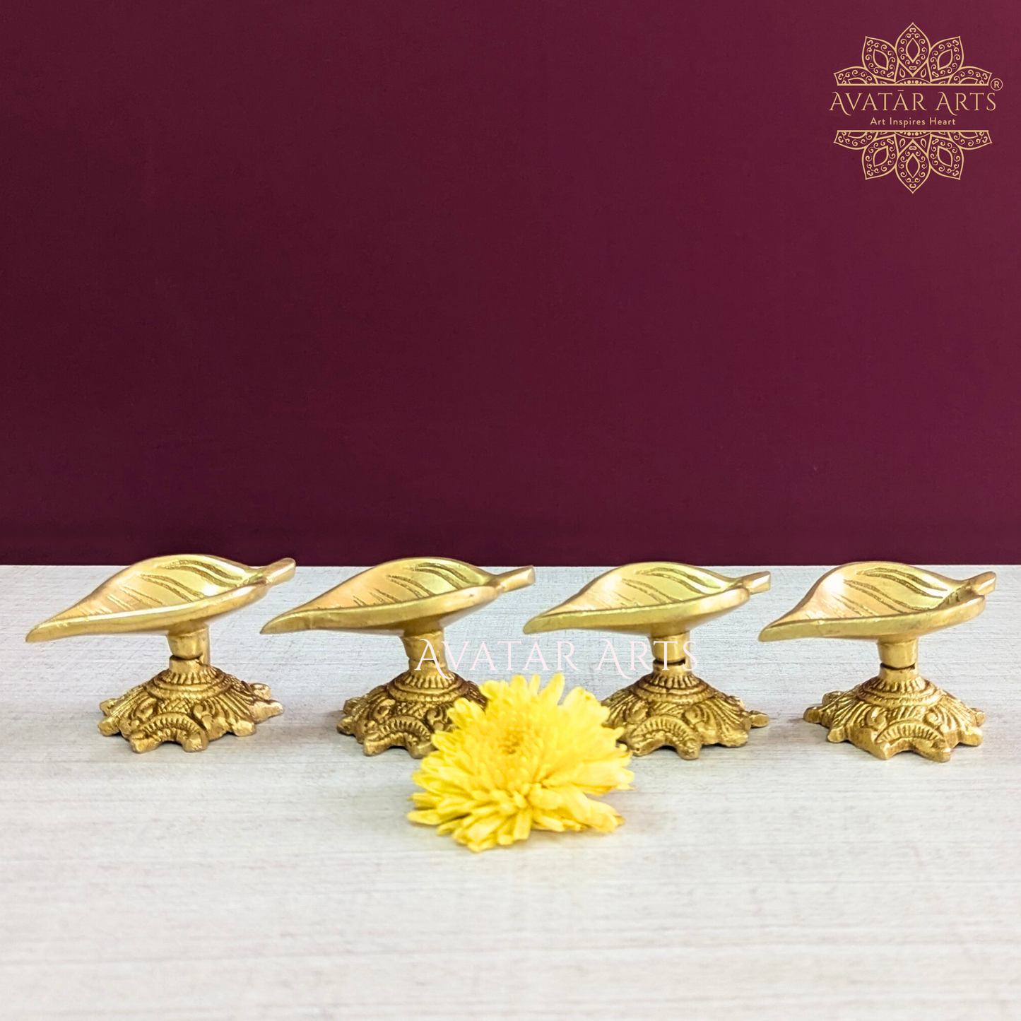 Leaf Shape Diya set of 4