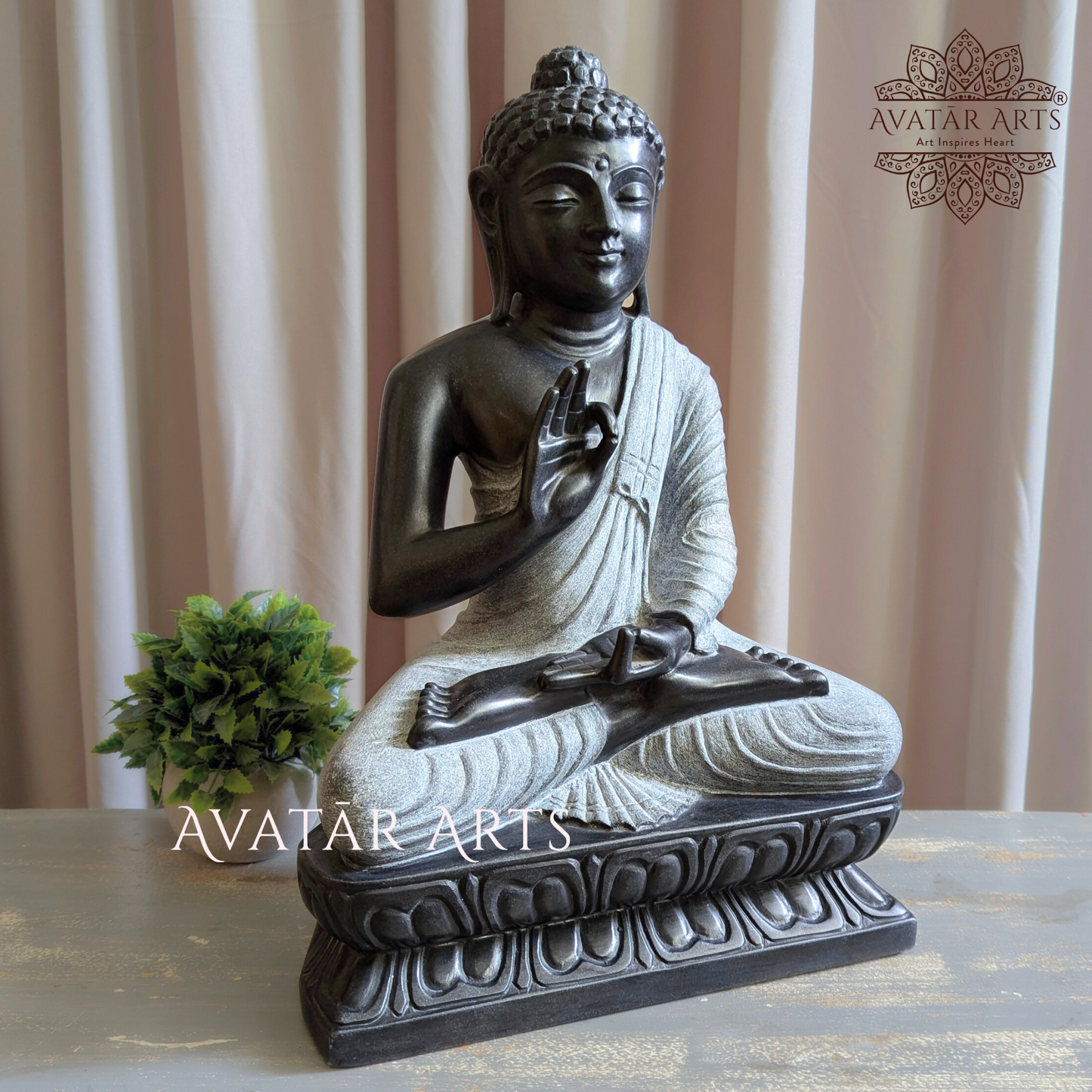 Black Marble Stone Lord Buddha