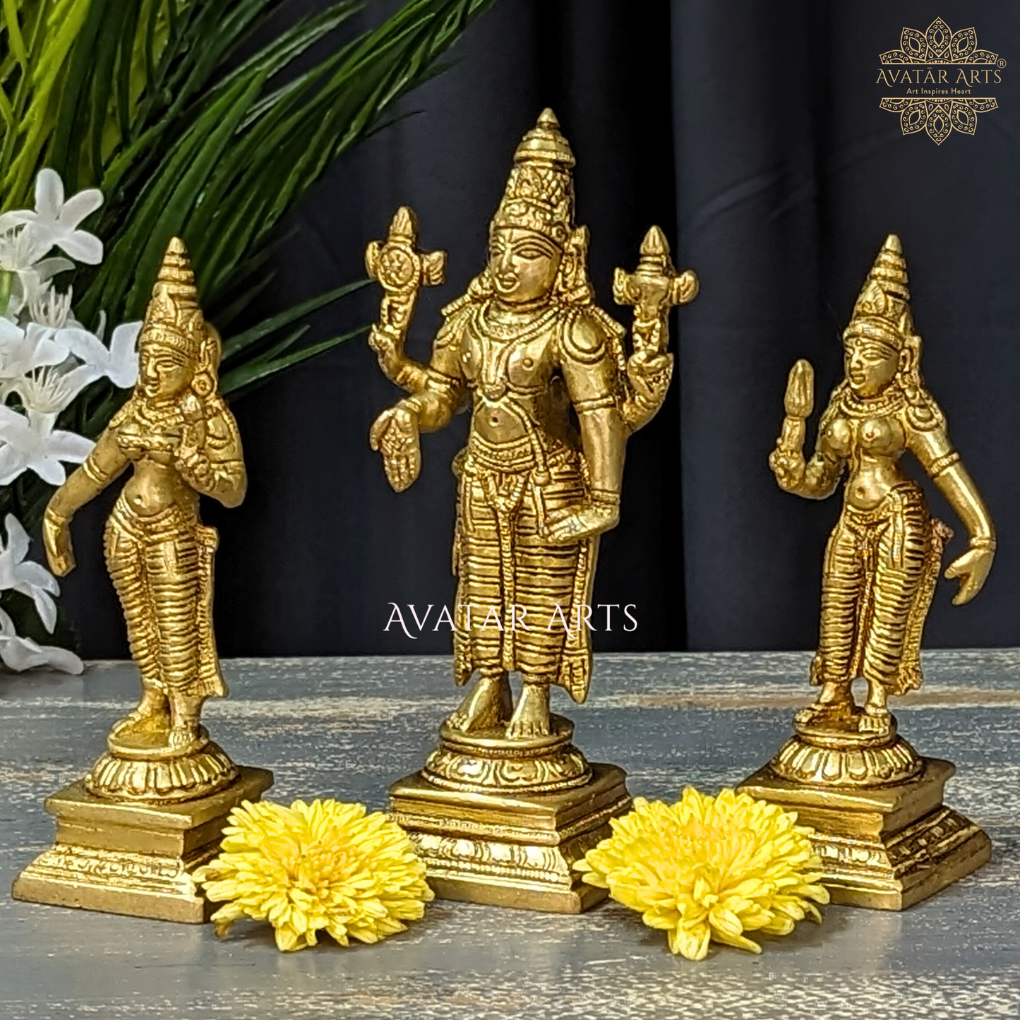 Lord Venkateshwara with Shridevi and Bhudevi