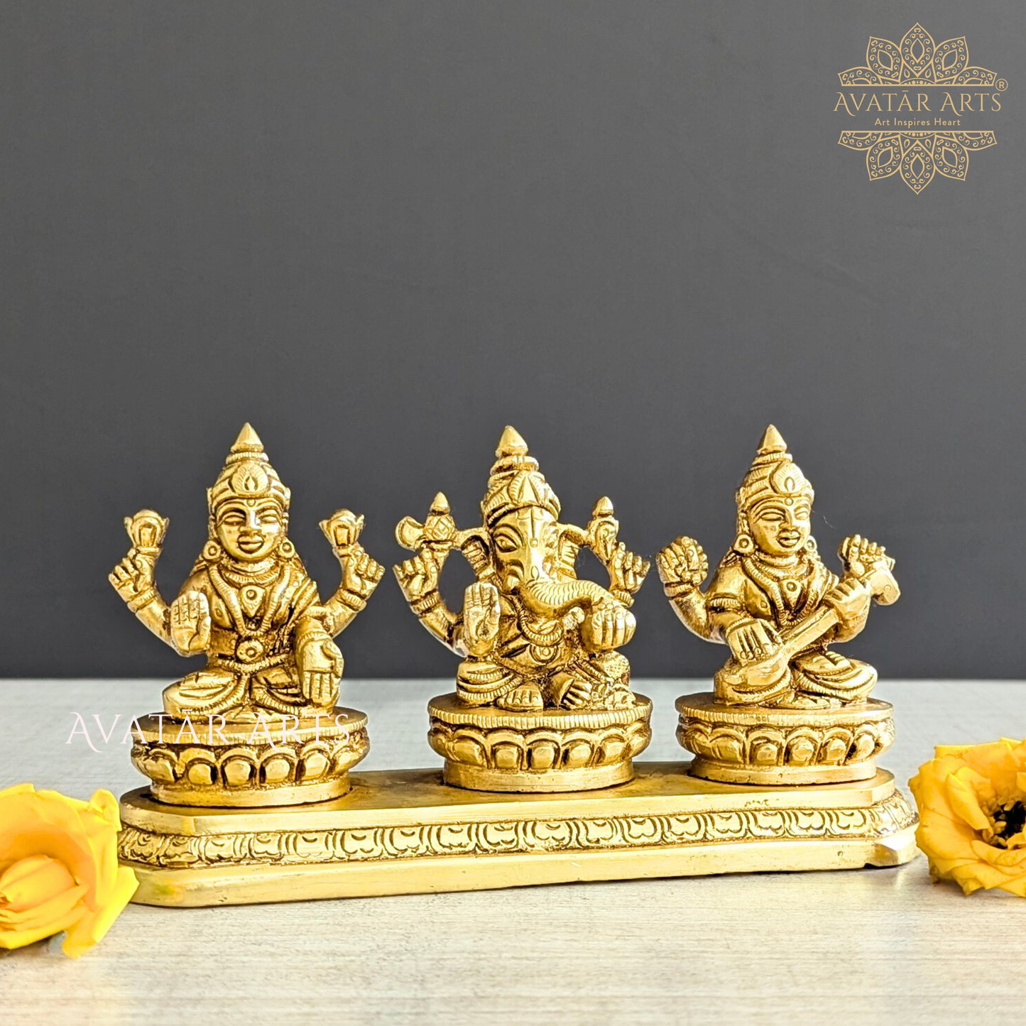 Lord Ganesha, Goddess Lakshmi and Saraswati Together