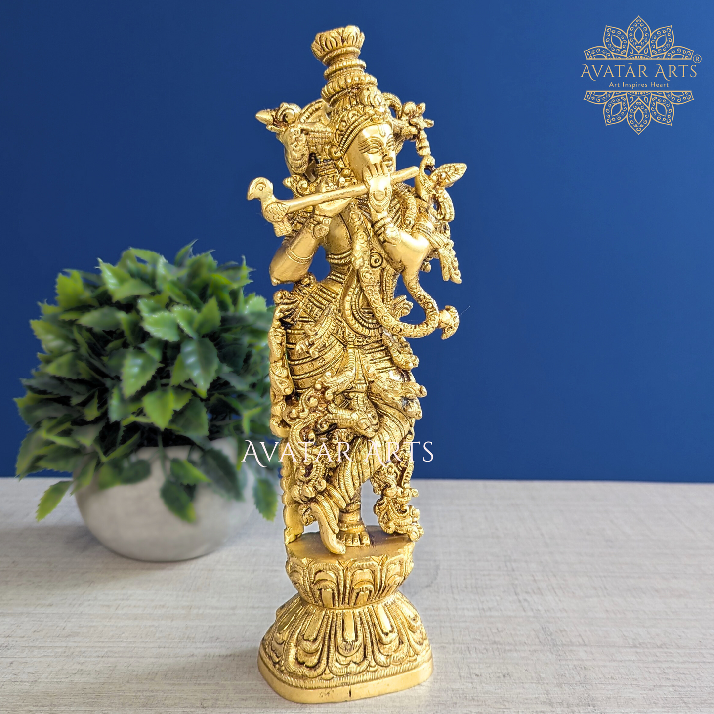 Brass Lord Krishna Statue