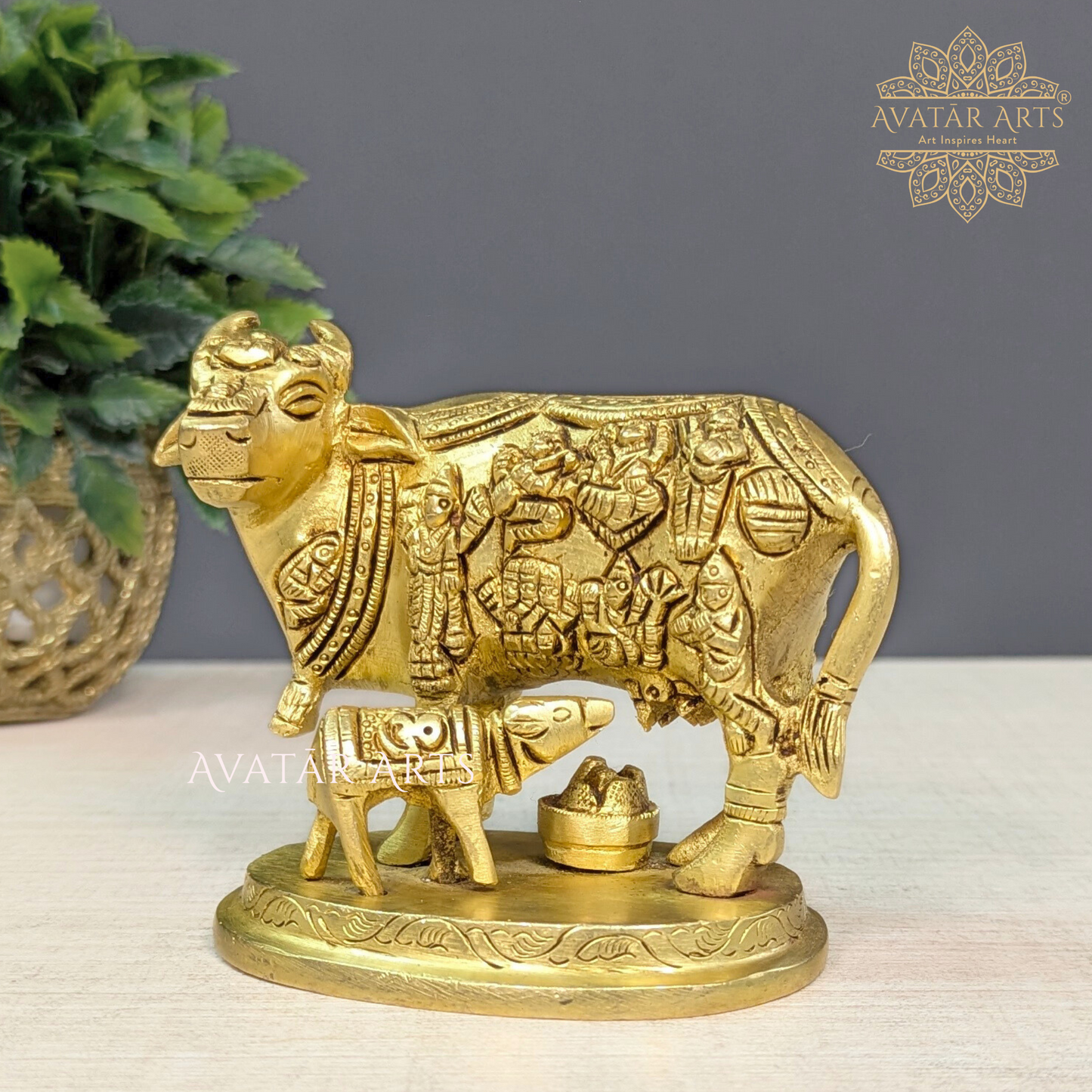 Brass Cow and Calf