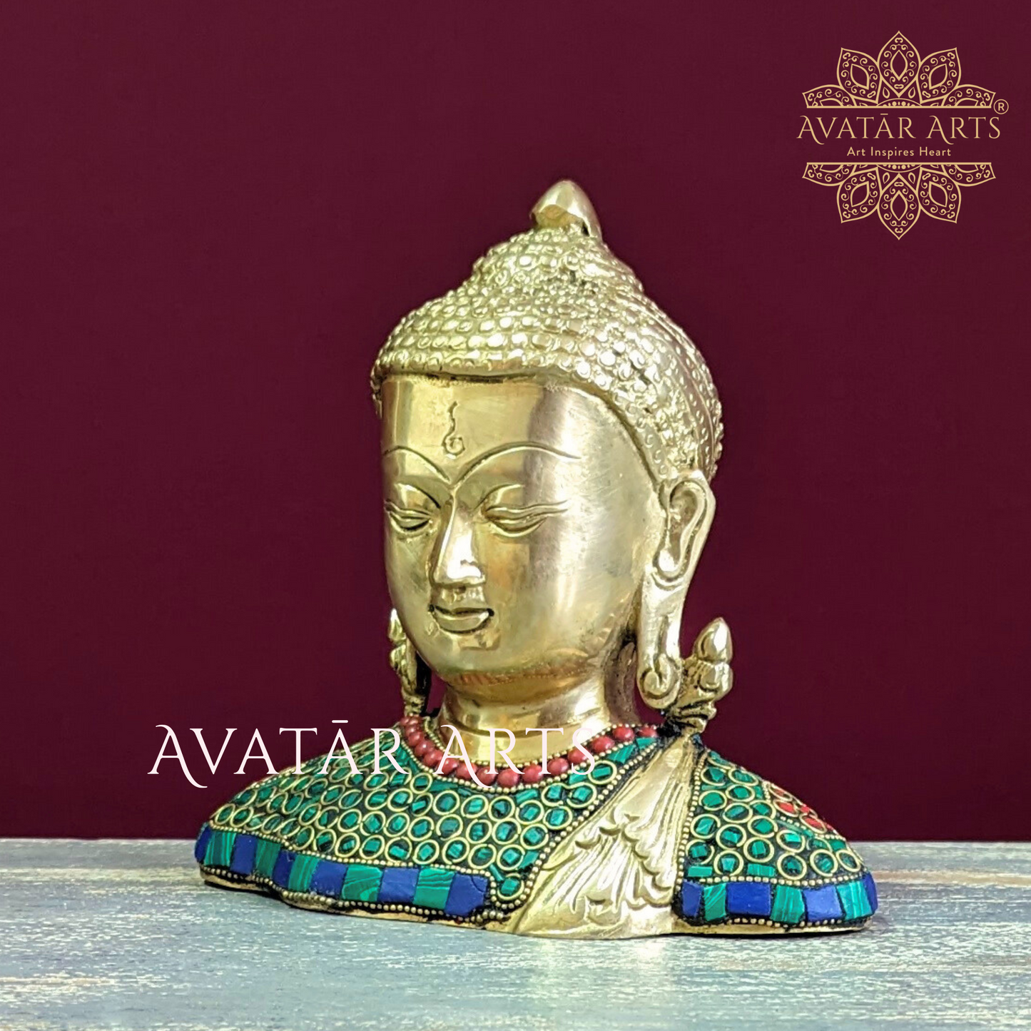 Brass Buddha Bust for Peace