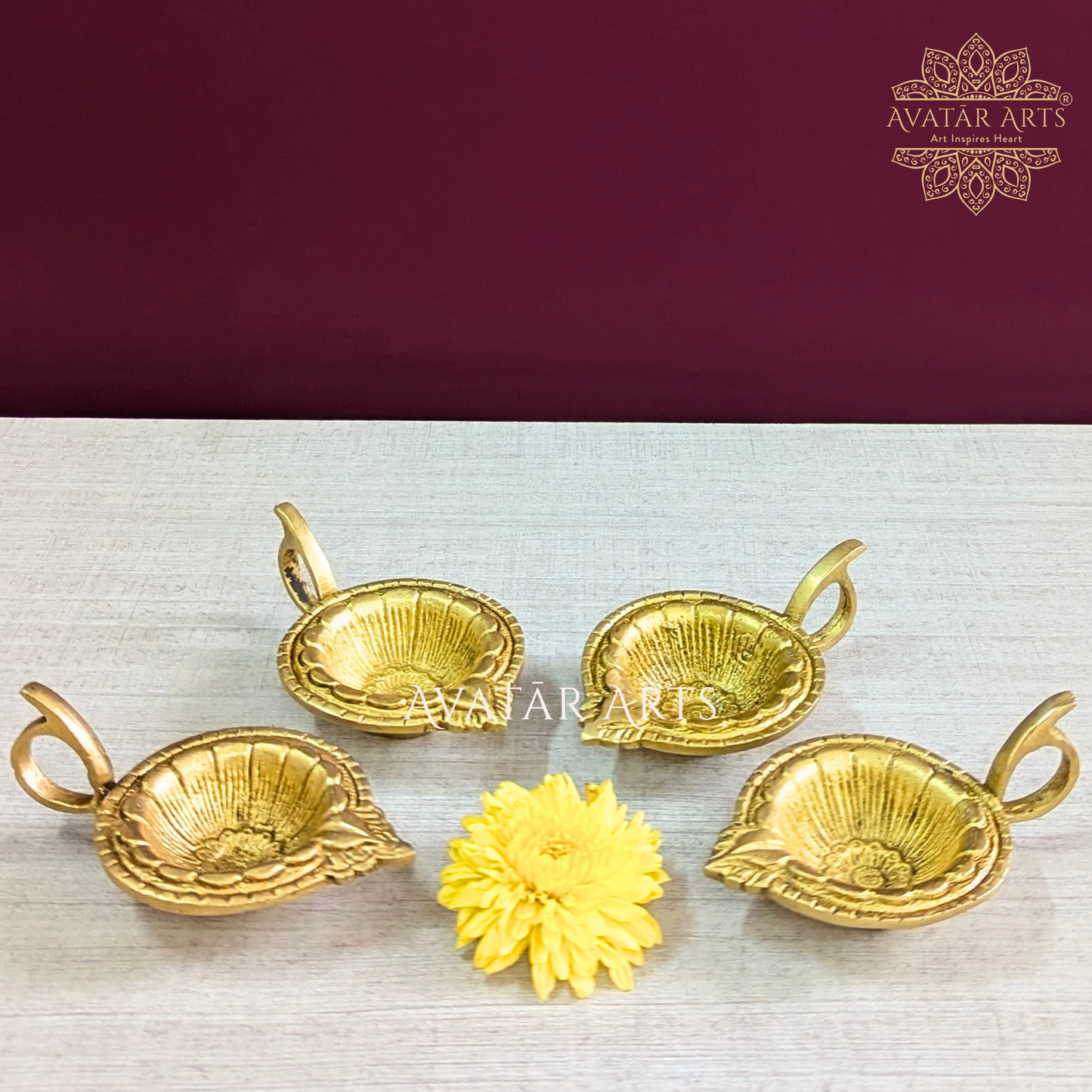 Diya with Handle Set of 4