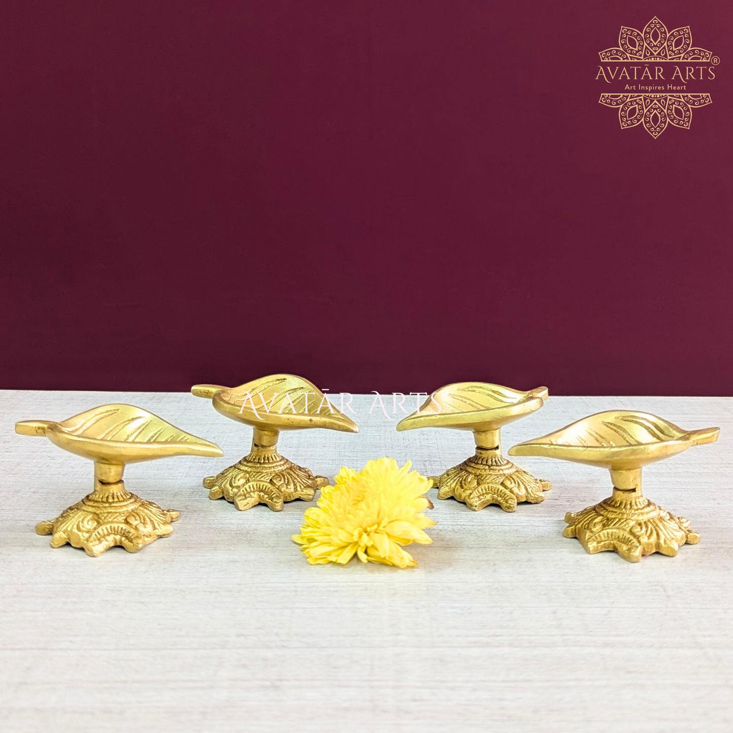 Leaf Shape Diya set of 4