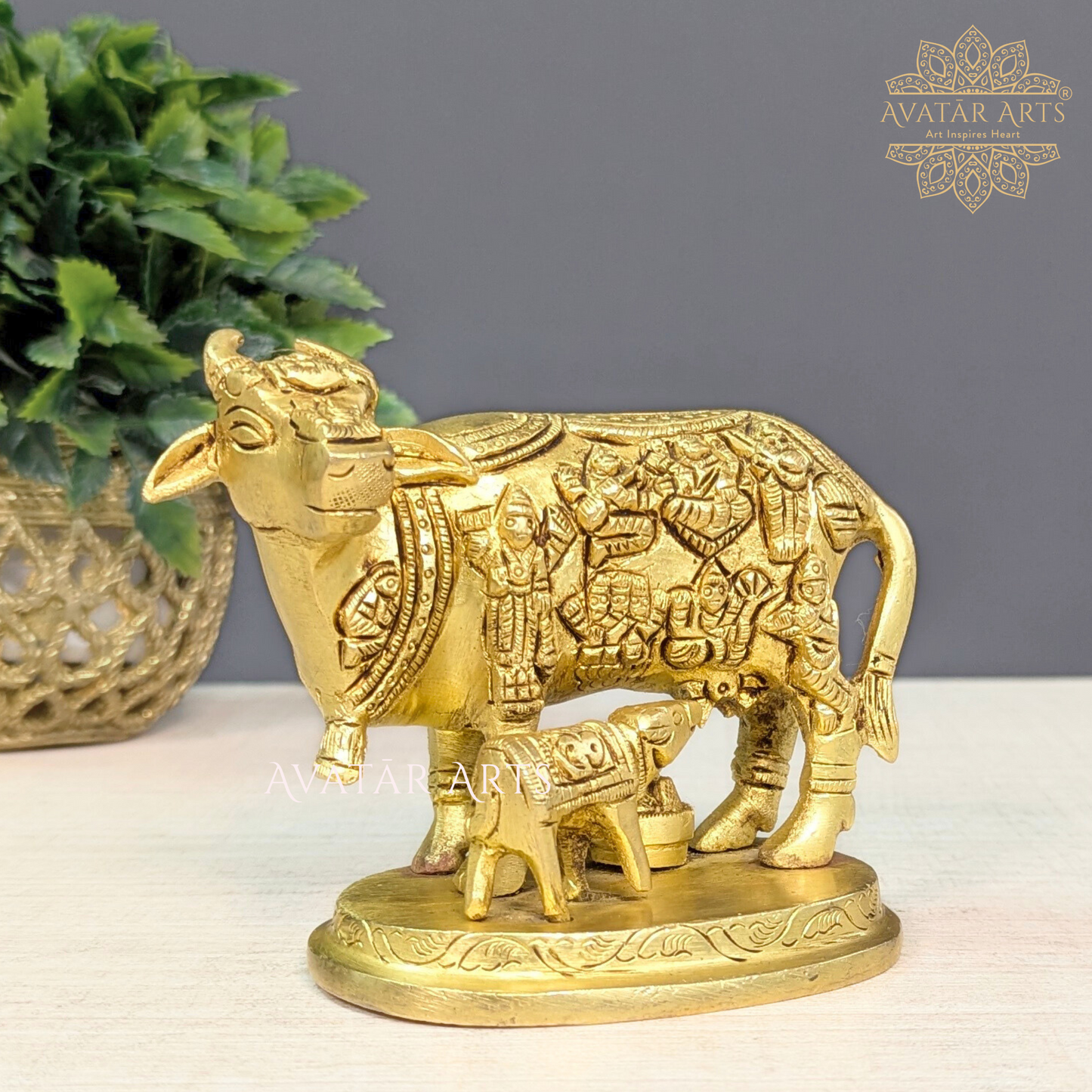 Brass Cow and Calf