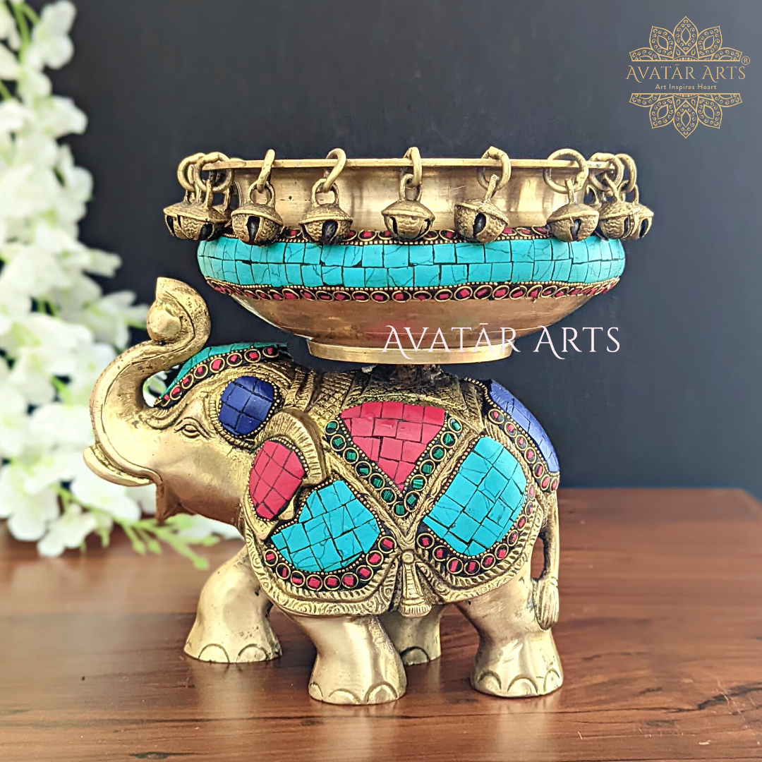 Urli On Elephant In Brass