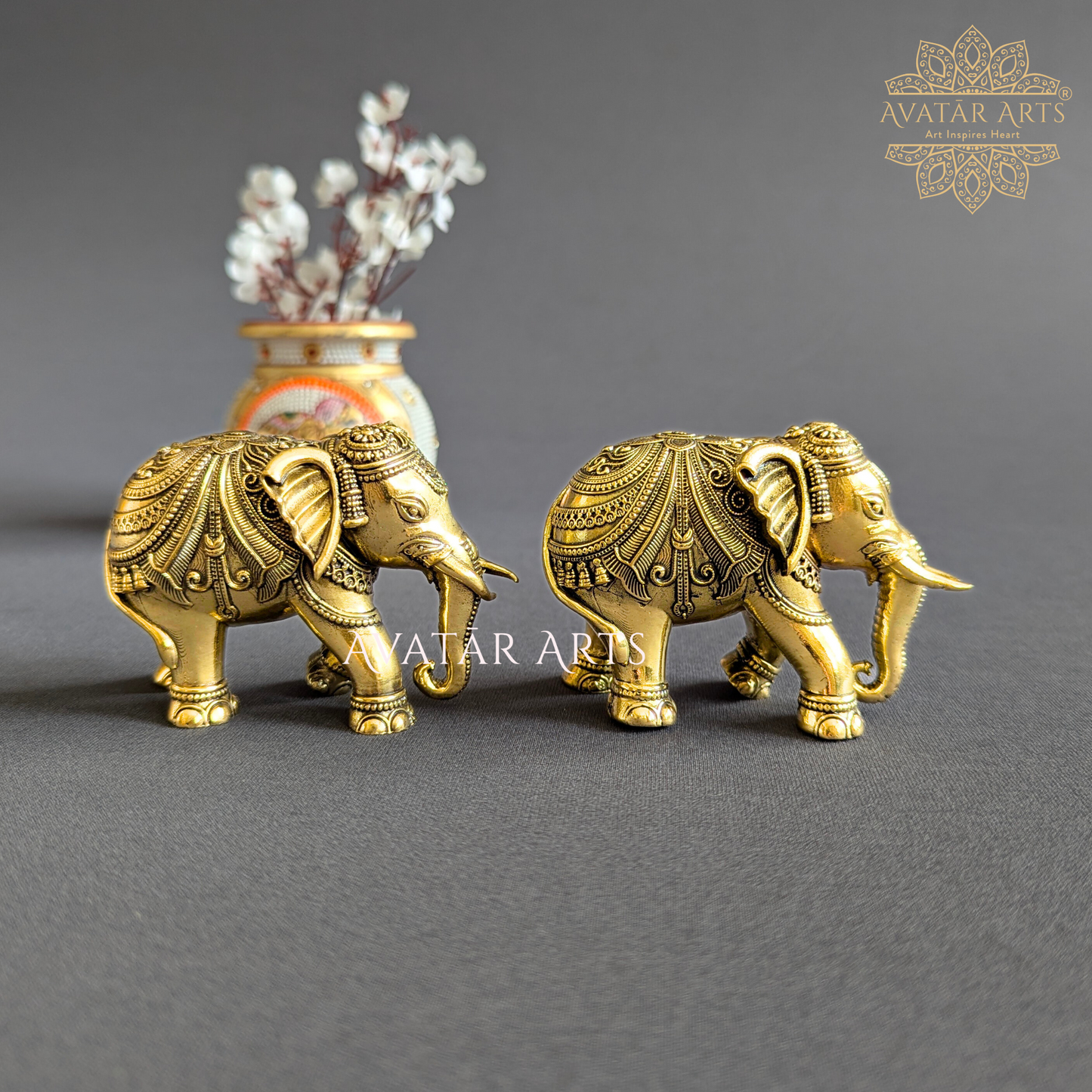 Brass Elephant Pair