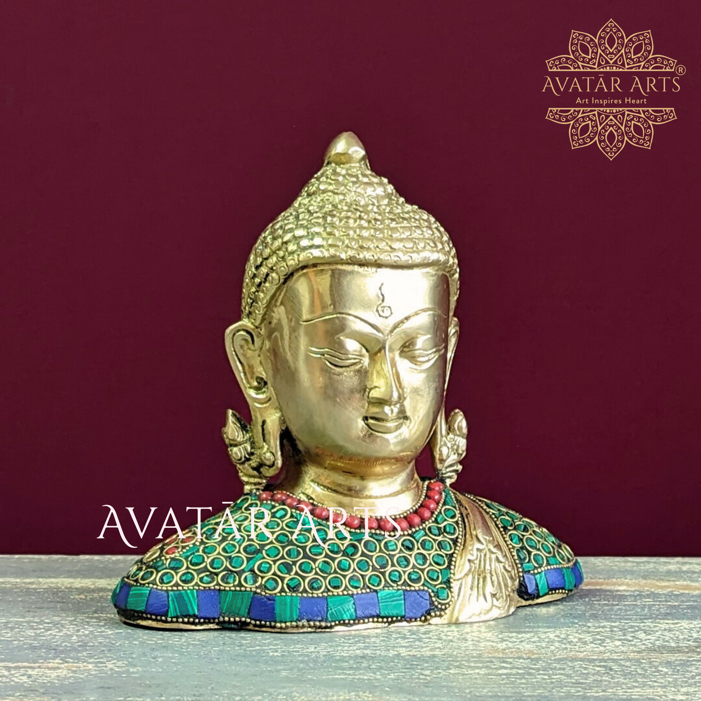 Brass Buddha Bust for Peace