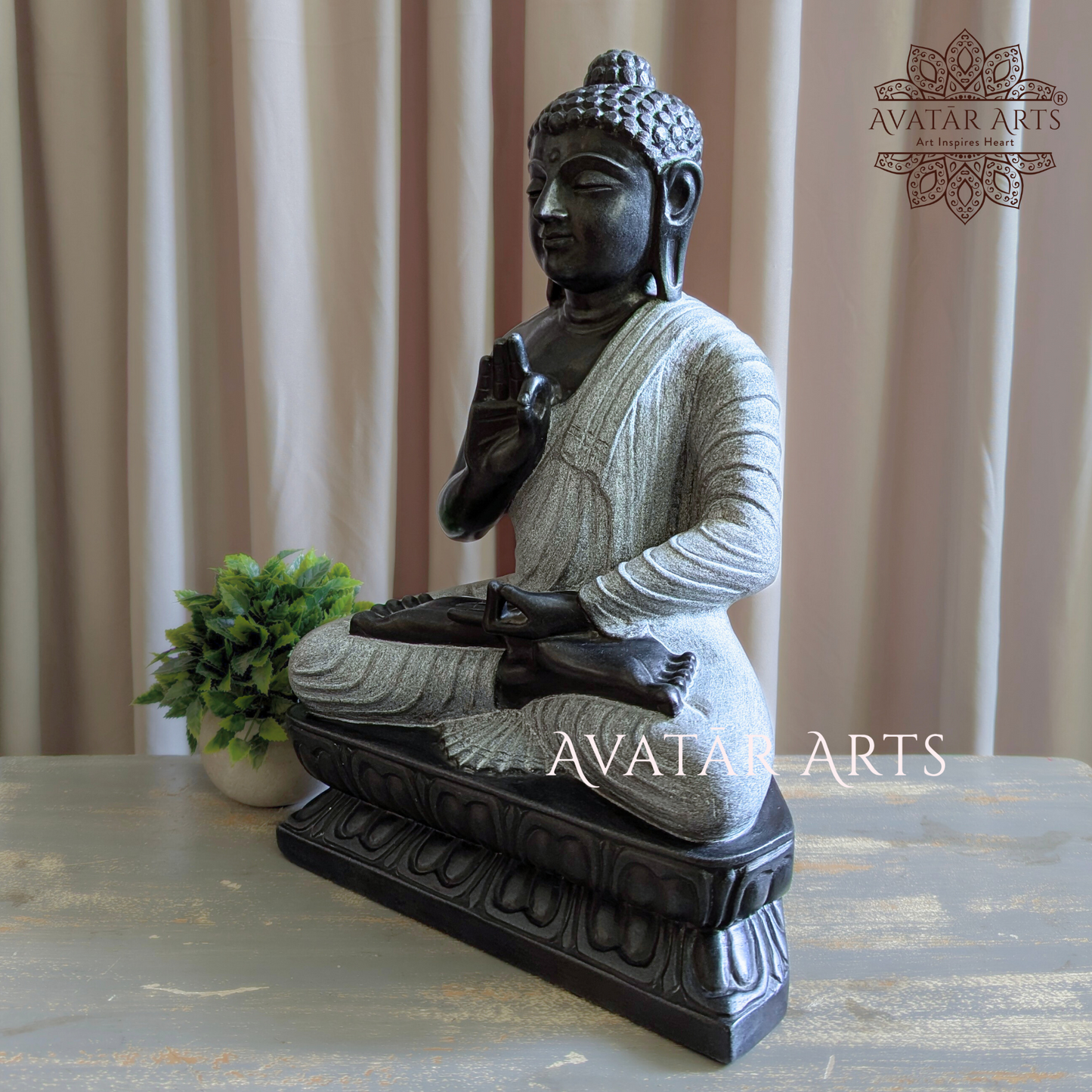 Black Marble Stone Lord Buddha