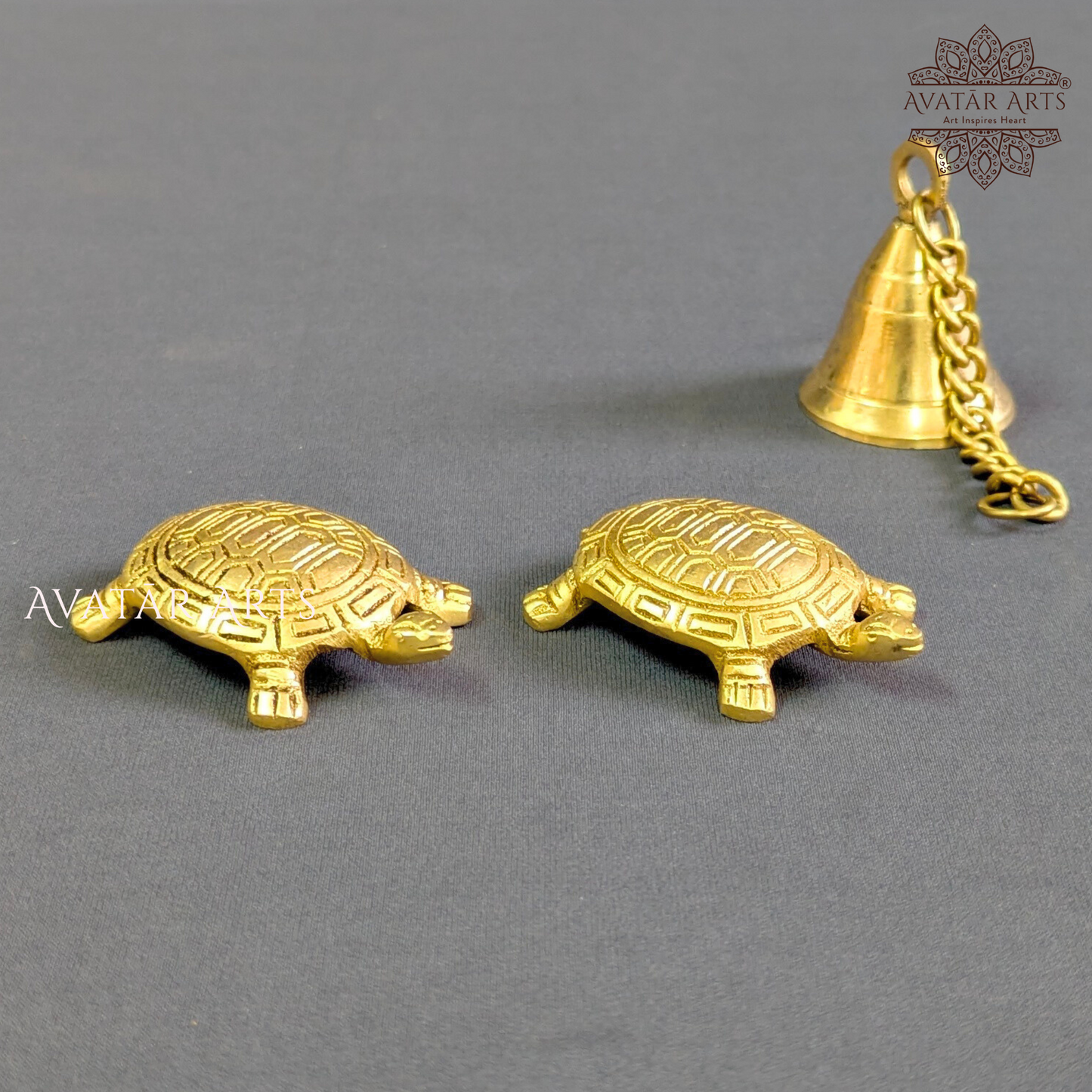 Brass Lo Shu Grid Tortoise