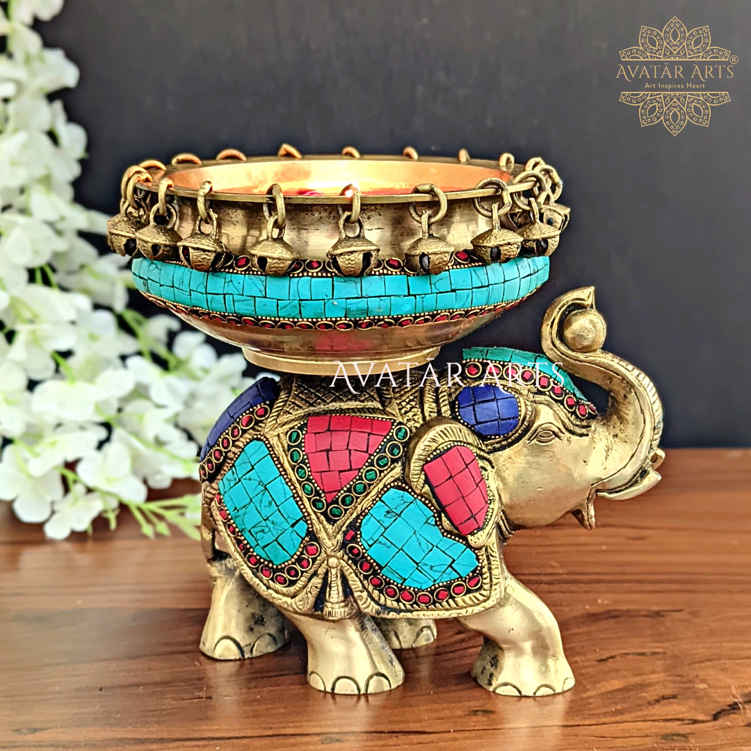 Urli On Elephant In Brass