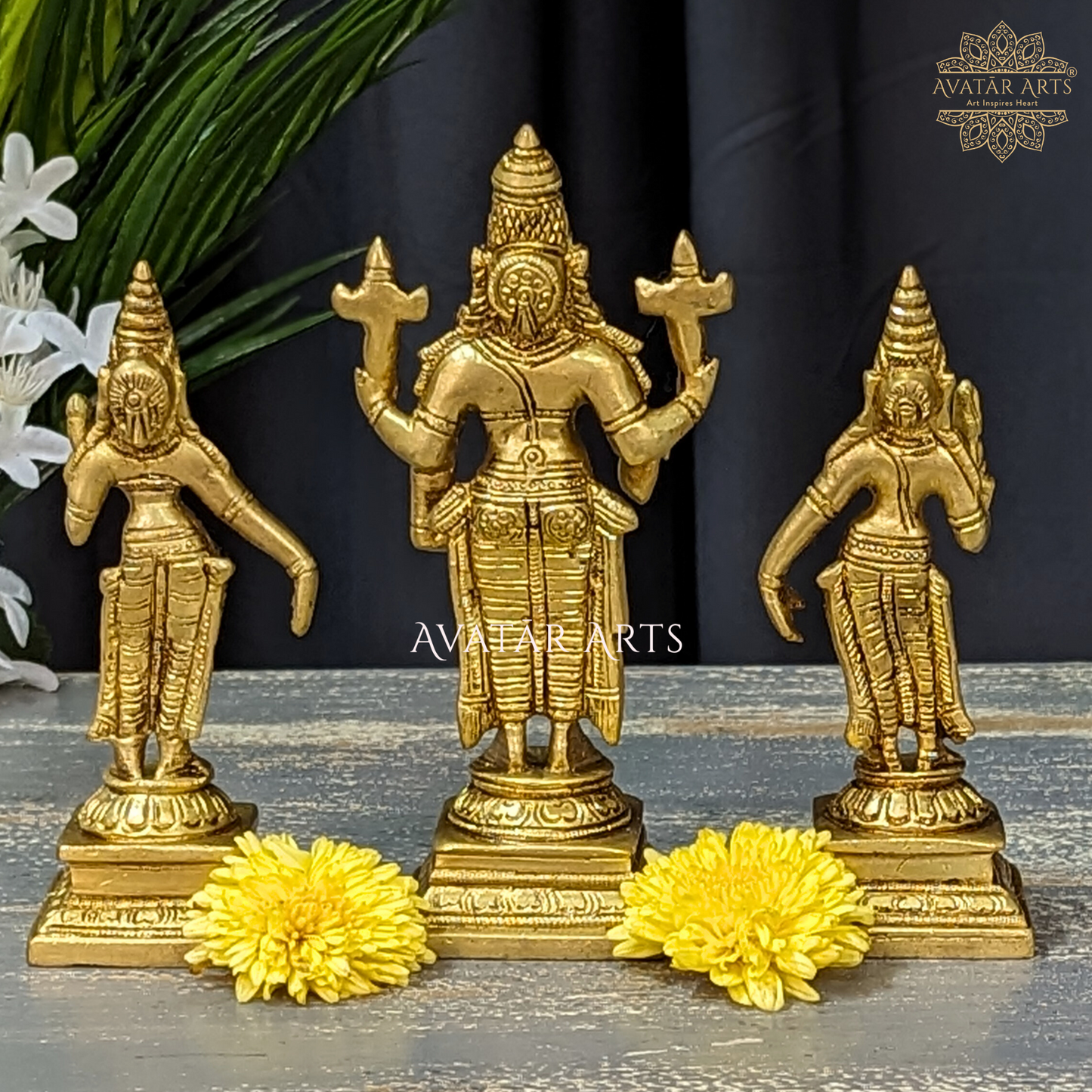 Lord Venkateshwara with Shridevi and Bhudevi