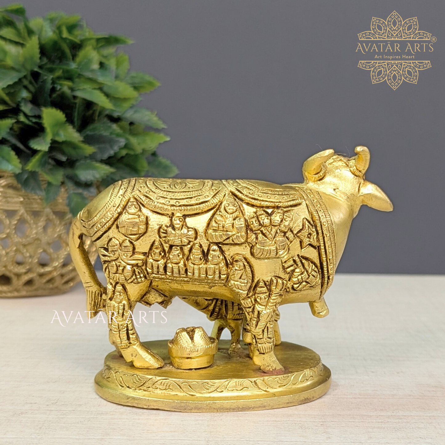 Brass Cow and Calf