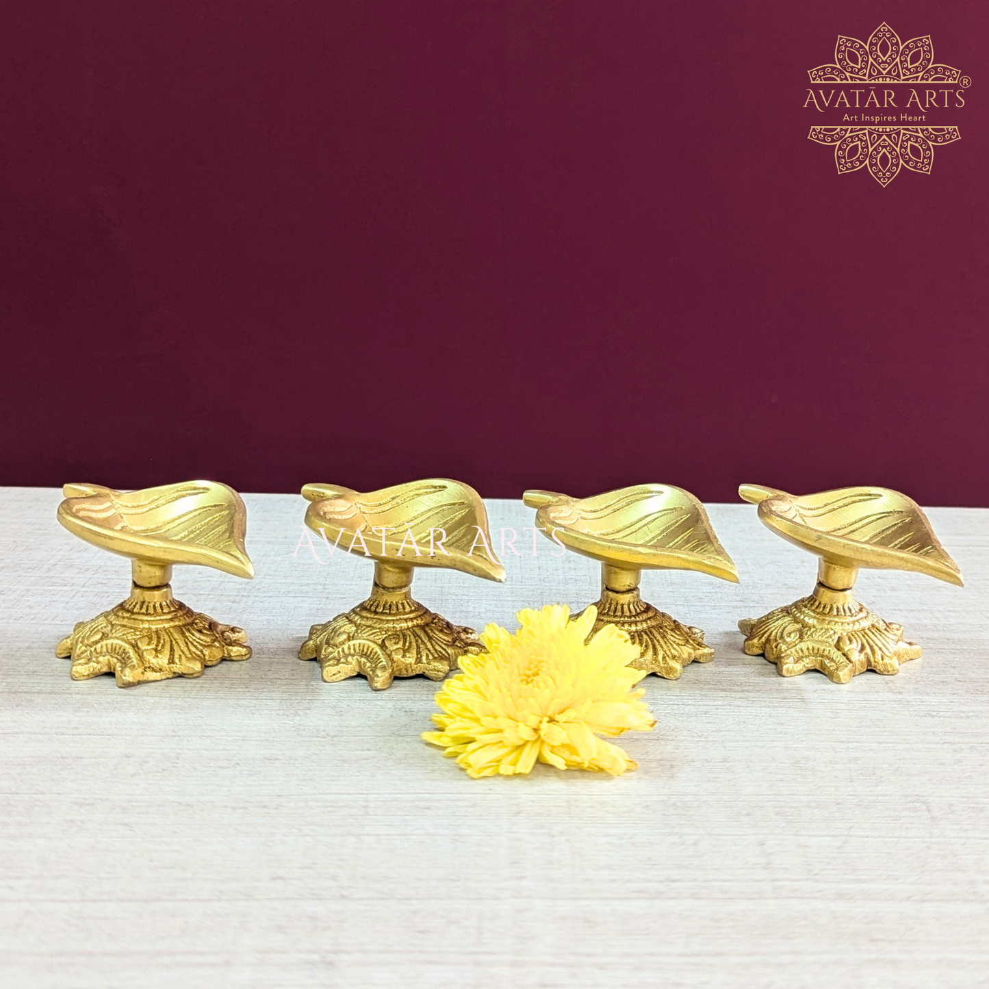 Leaf Shape Diya set of 4