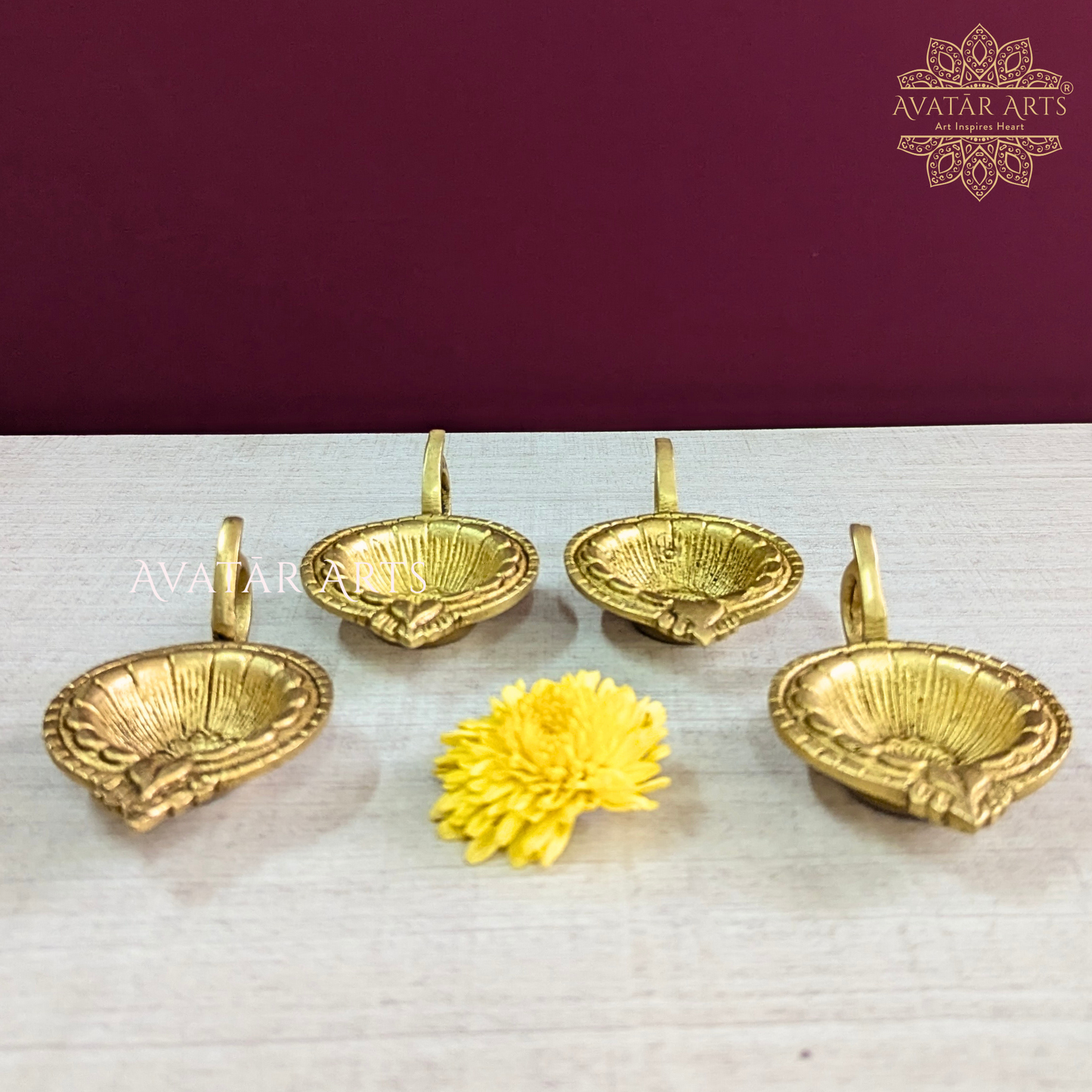 Diya with Handle Set of 4