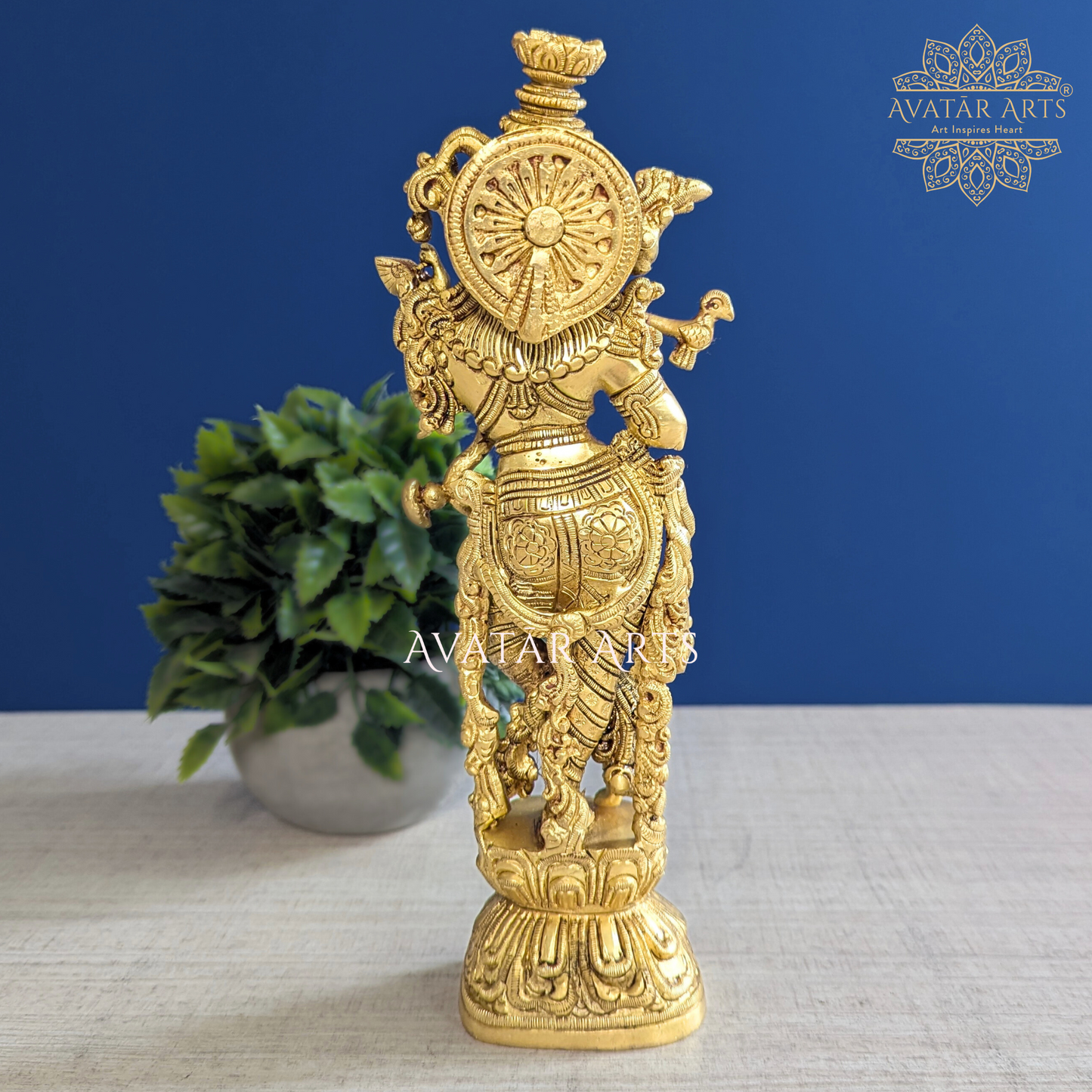 Brass Lord Krishna Statue