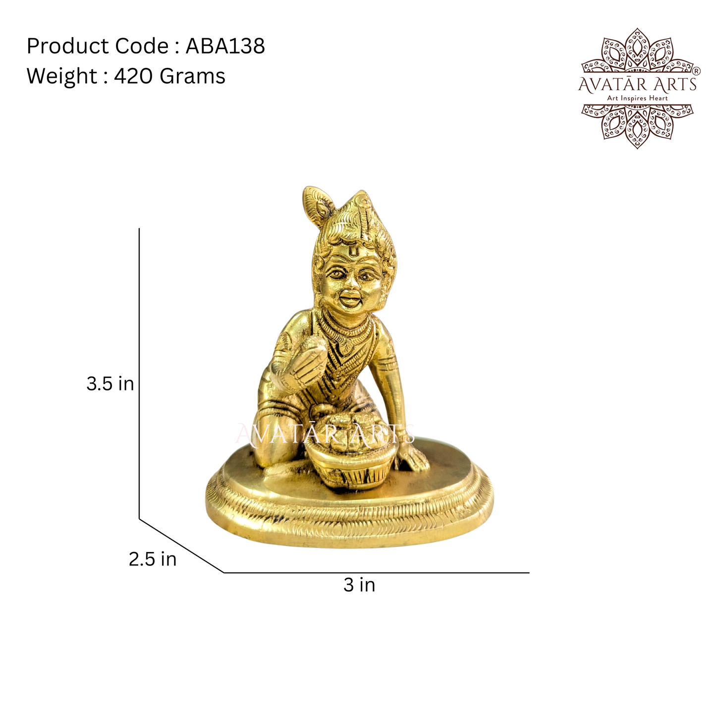 Brass Baby Krishna / Maakhan Krishna