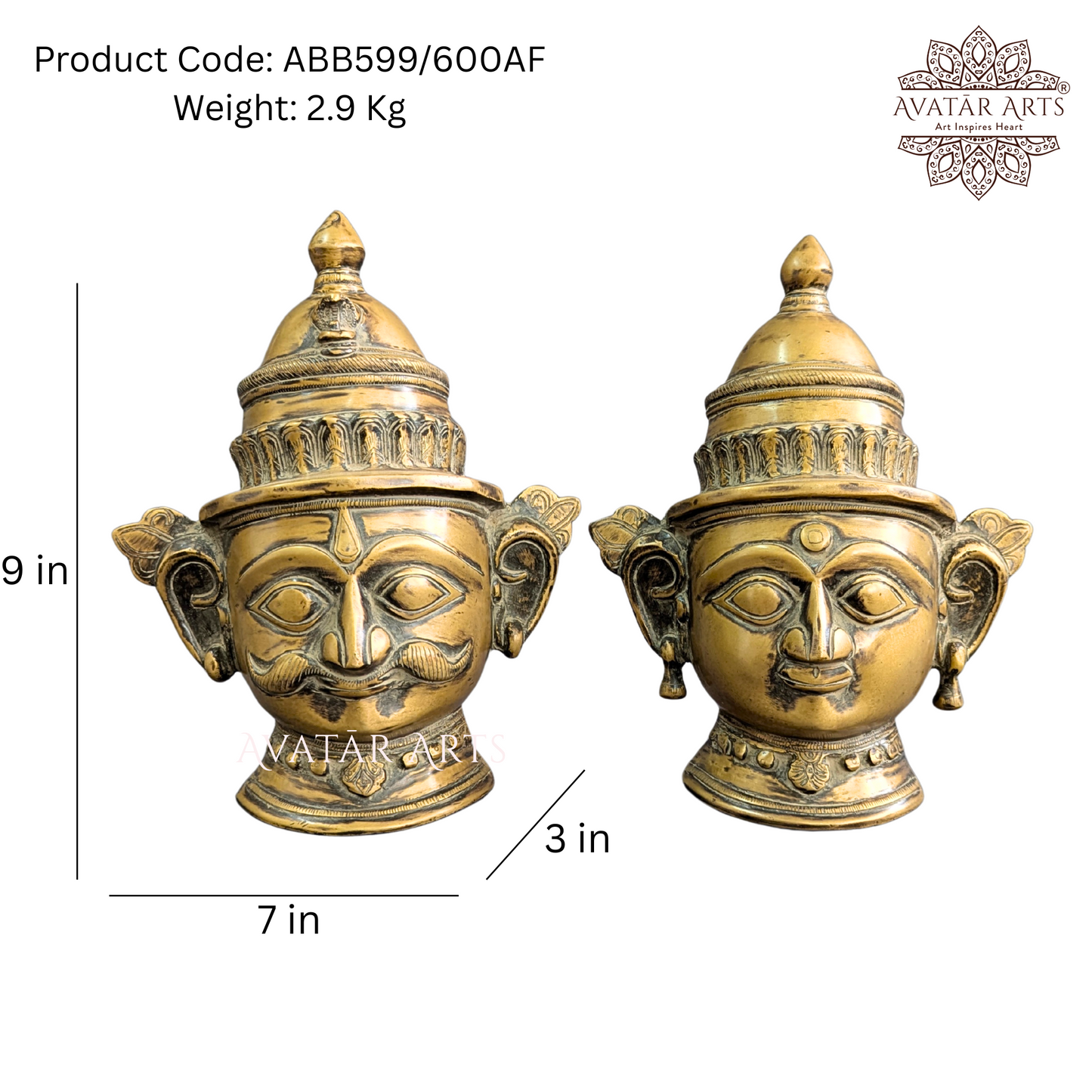Shiva Parvati Mask For Home Decor