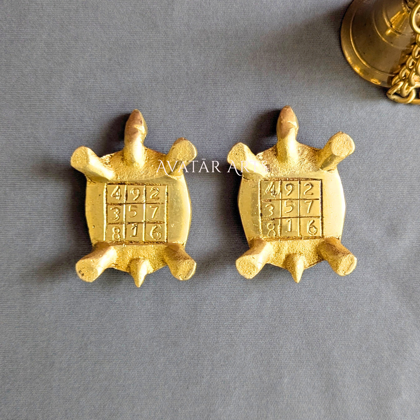 Brass Lo Shu Grid Tortoise
