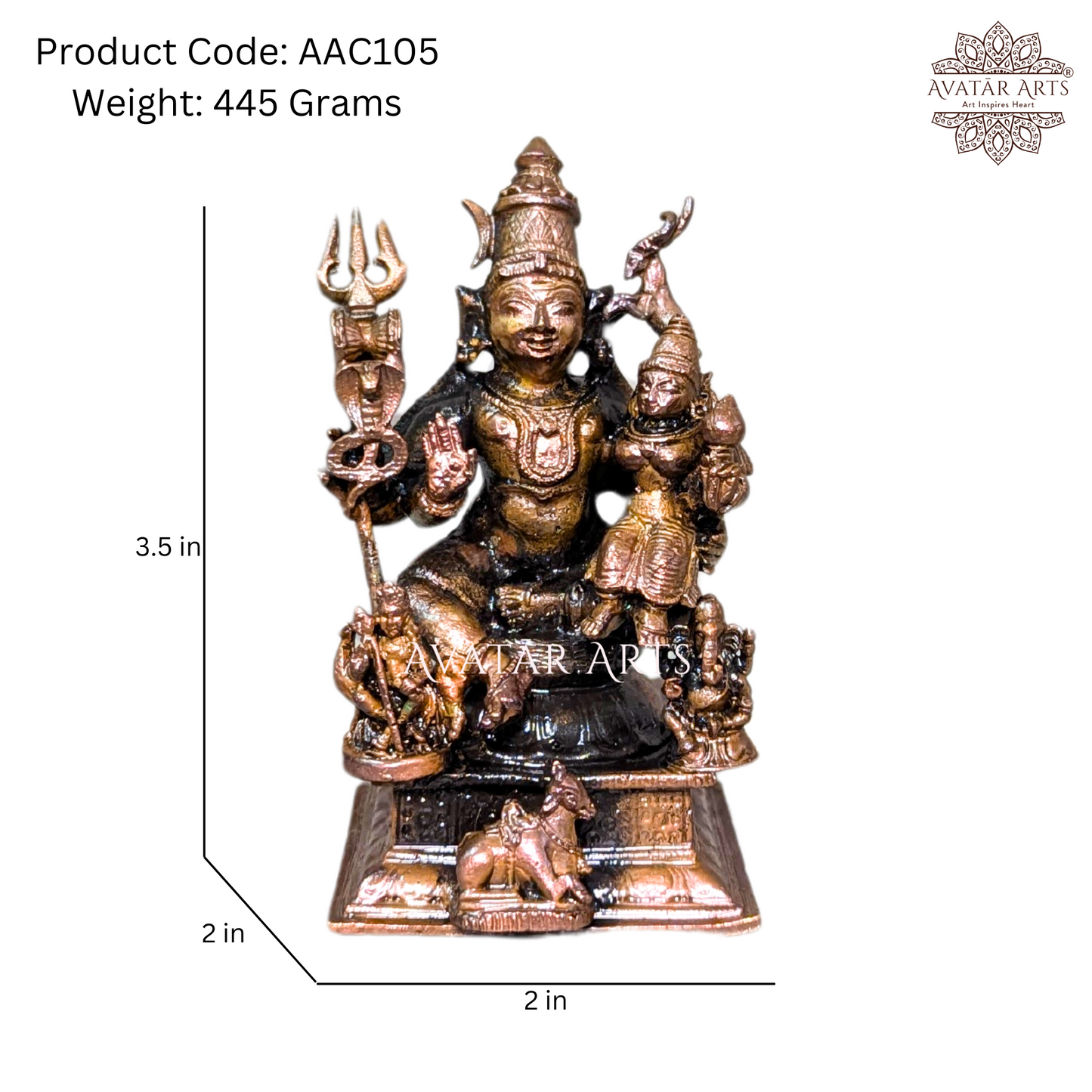 Shiva Parivaar idol in Copper