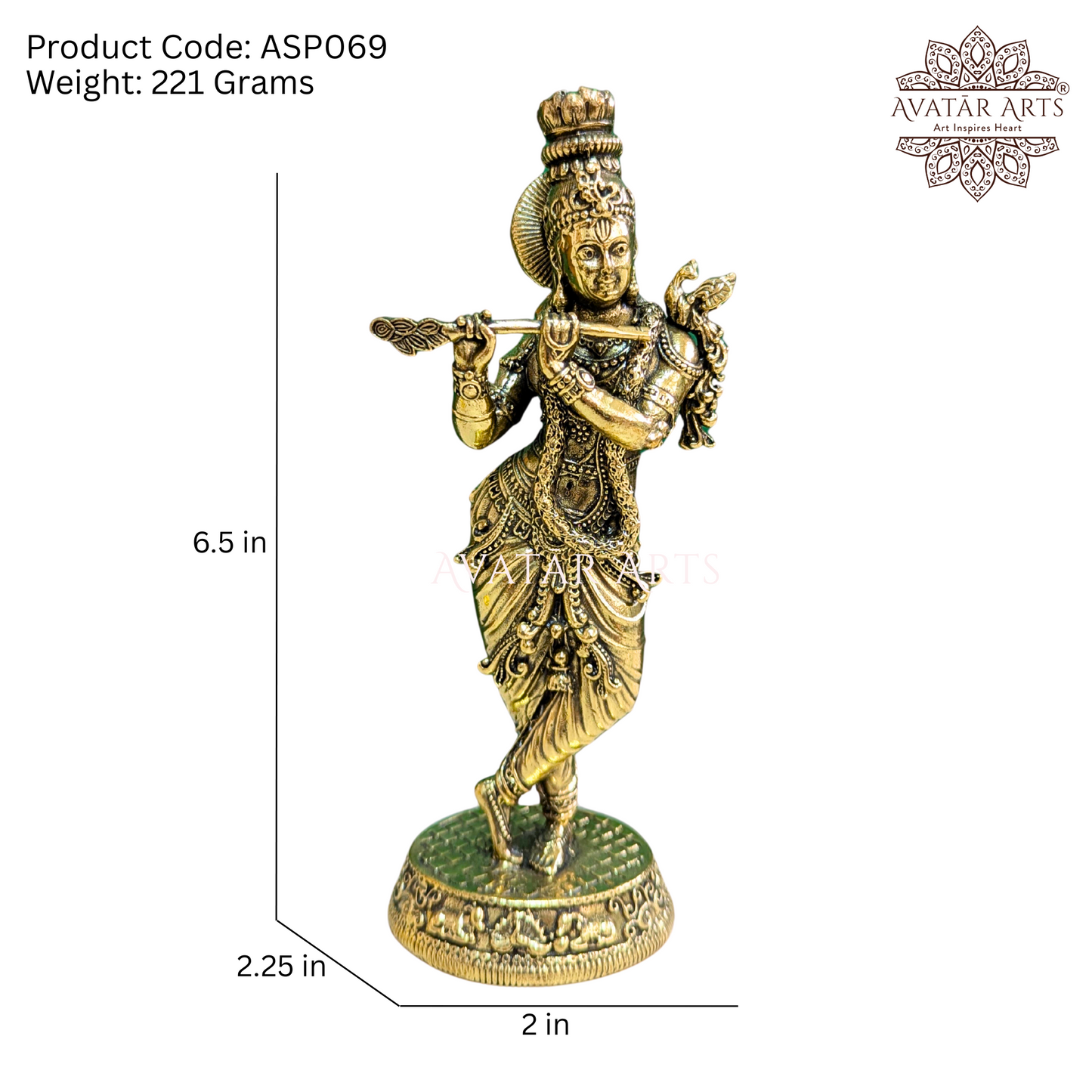 Brass Lord Krishna