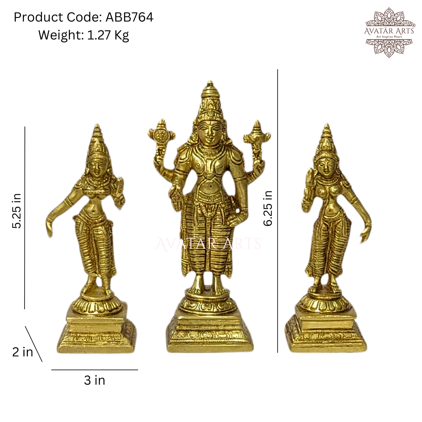 Lord Venkateshwara with Shridevi and Bhudevi