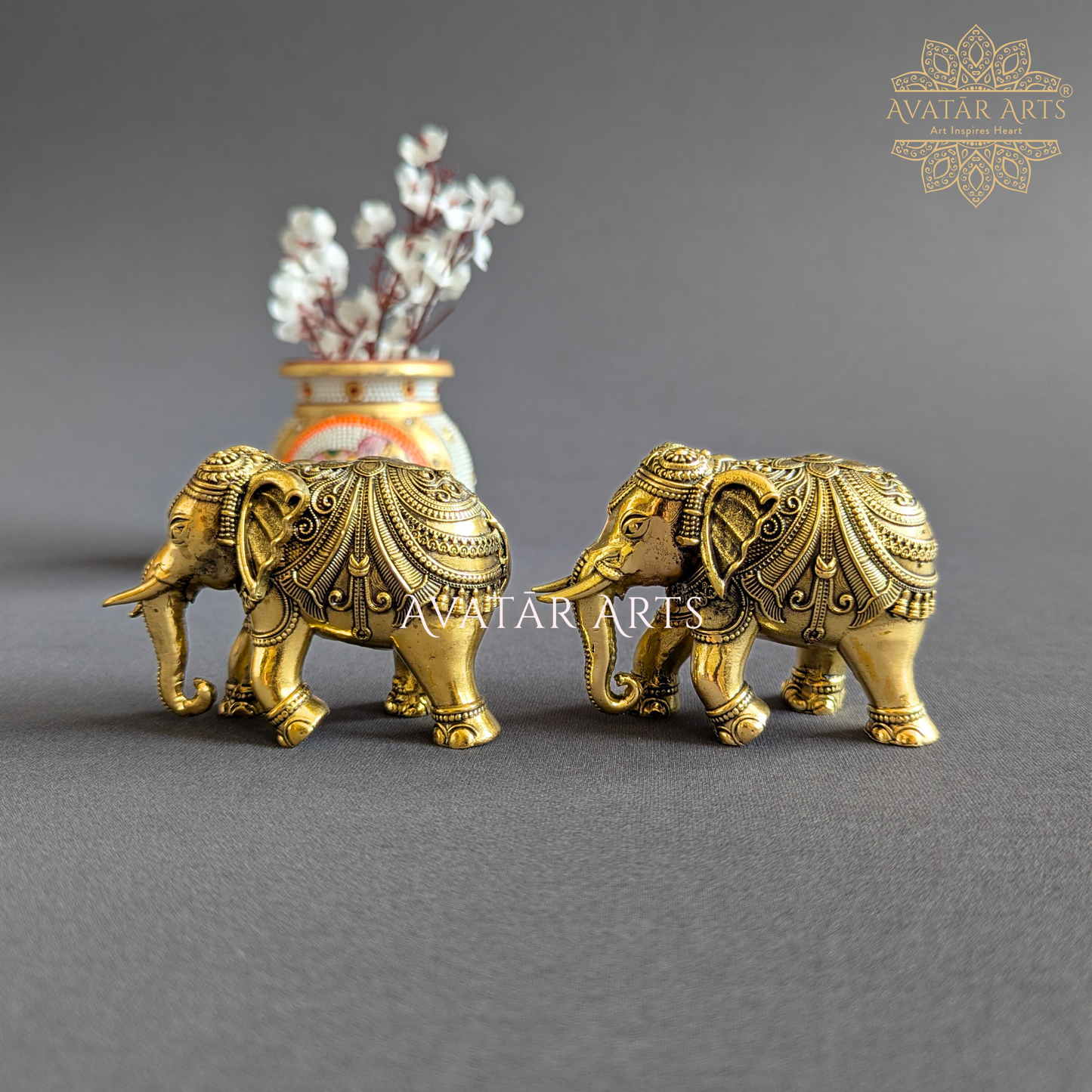 Brass Elephant Pair