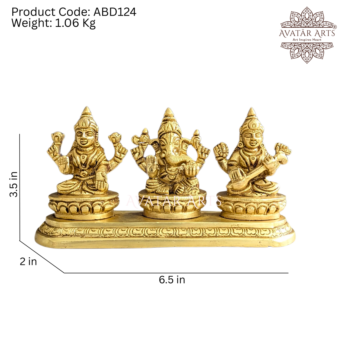 Lord Ganesha, Goddess Lakshmi and Saraswati Together