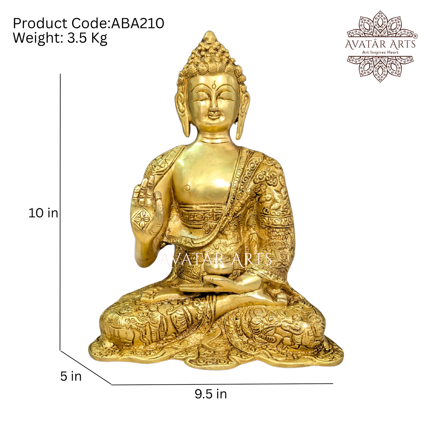 Brass Buddha With Story Carving