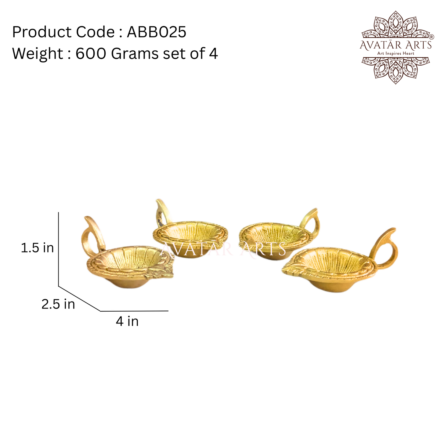 Diya with Handle Set of 4