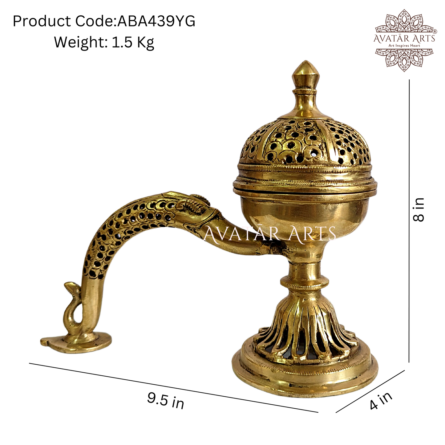Dhoop Burner with Handle and Lid