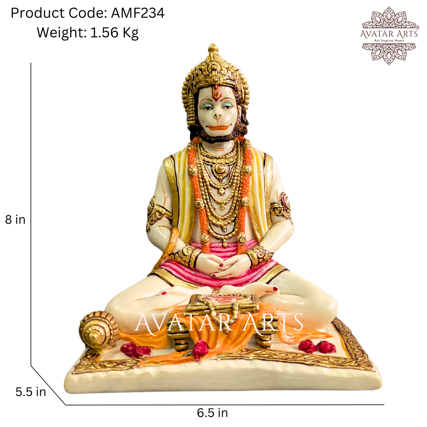 Lord Hanuman Idol in Marble Powder