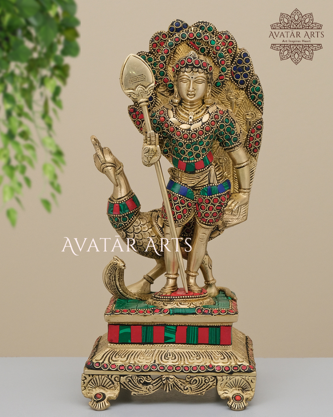 Brass Lord Murugan / Karthikeya For Home Temple