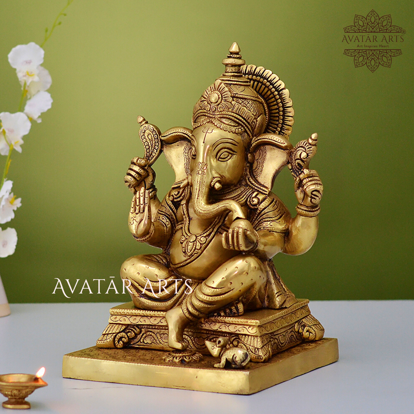 Brass Lord Ganesha for Home Temple