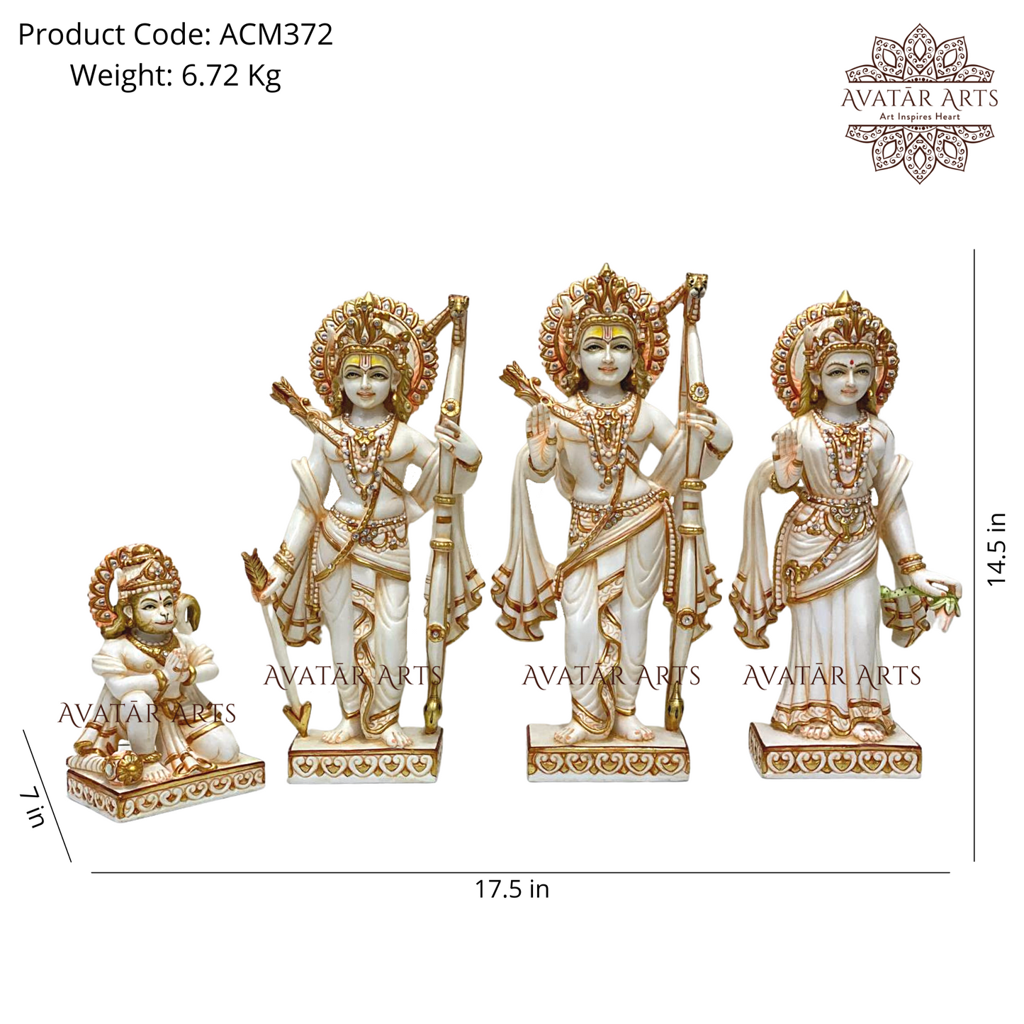 Shree Ram Darbaar in Culture Marble For Home Temple