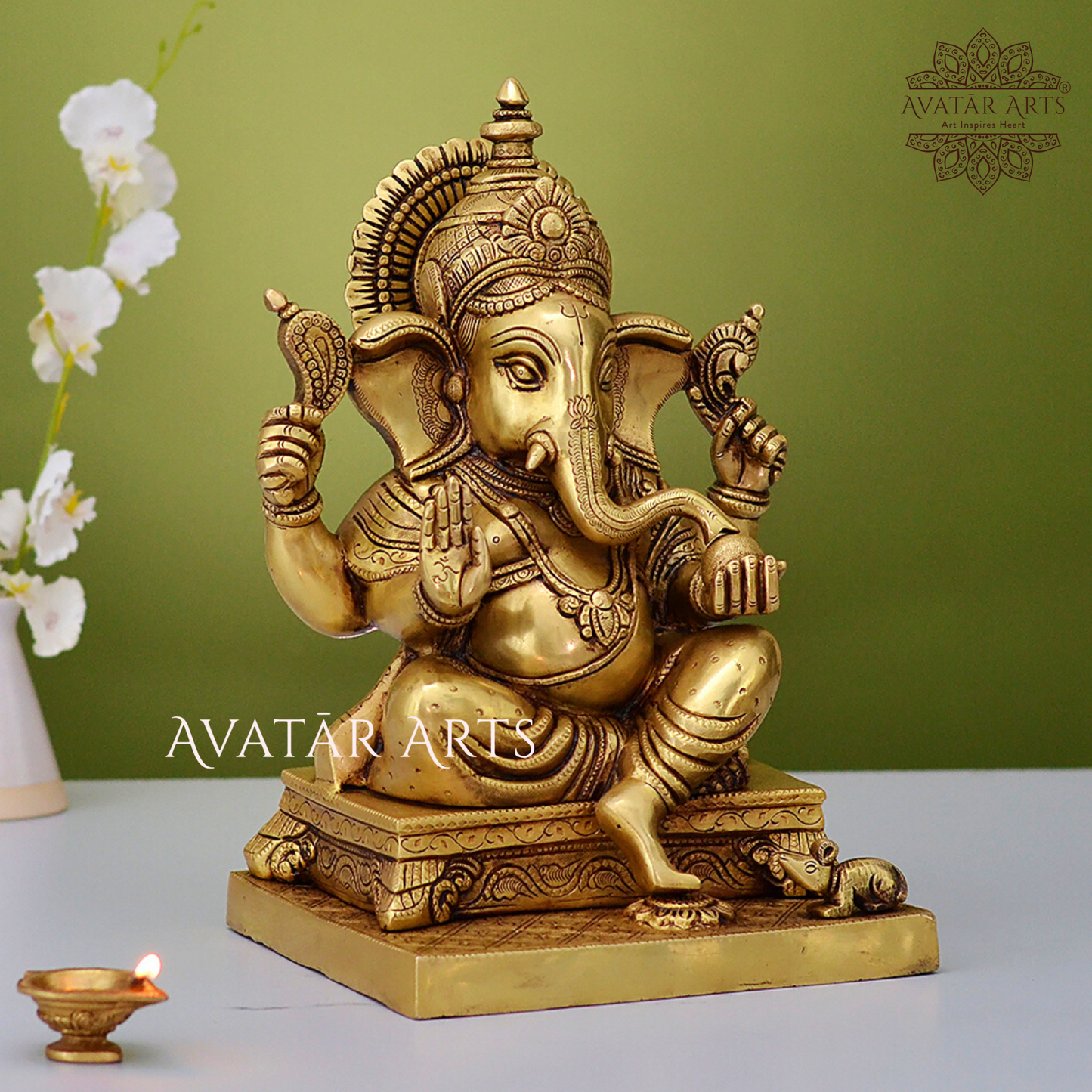 Brass Lord Ganesha for Home Temple
