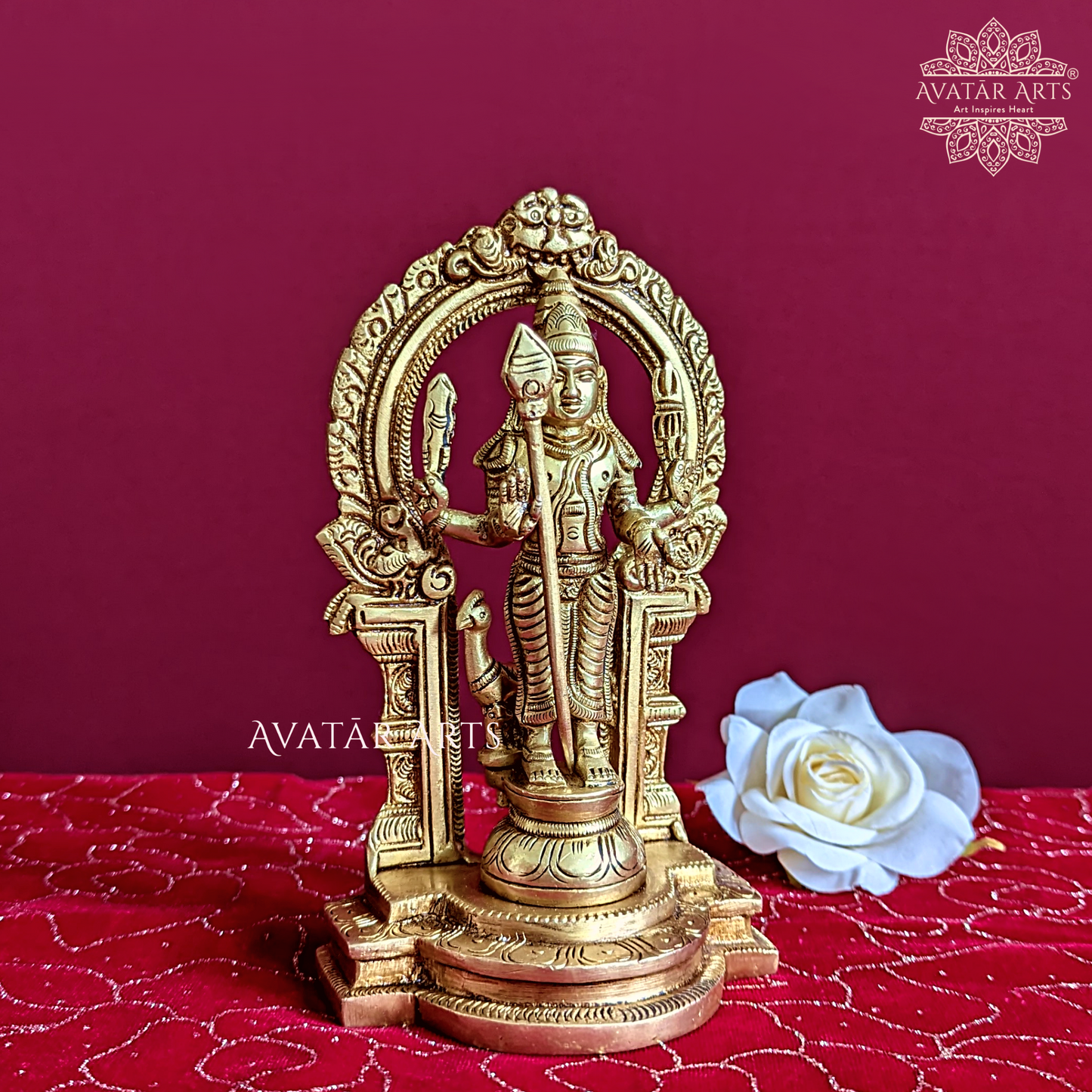 Lord Karthikeya/Murugan Statue in Brass
