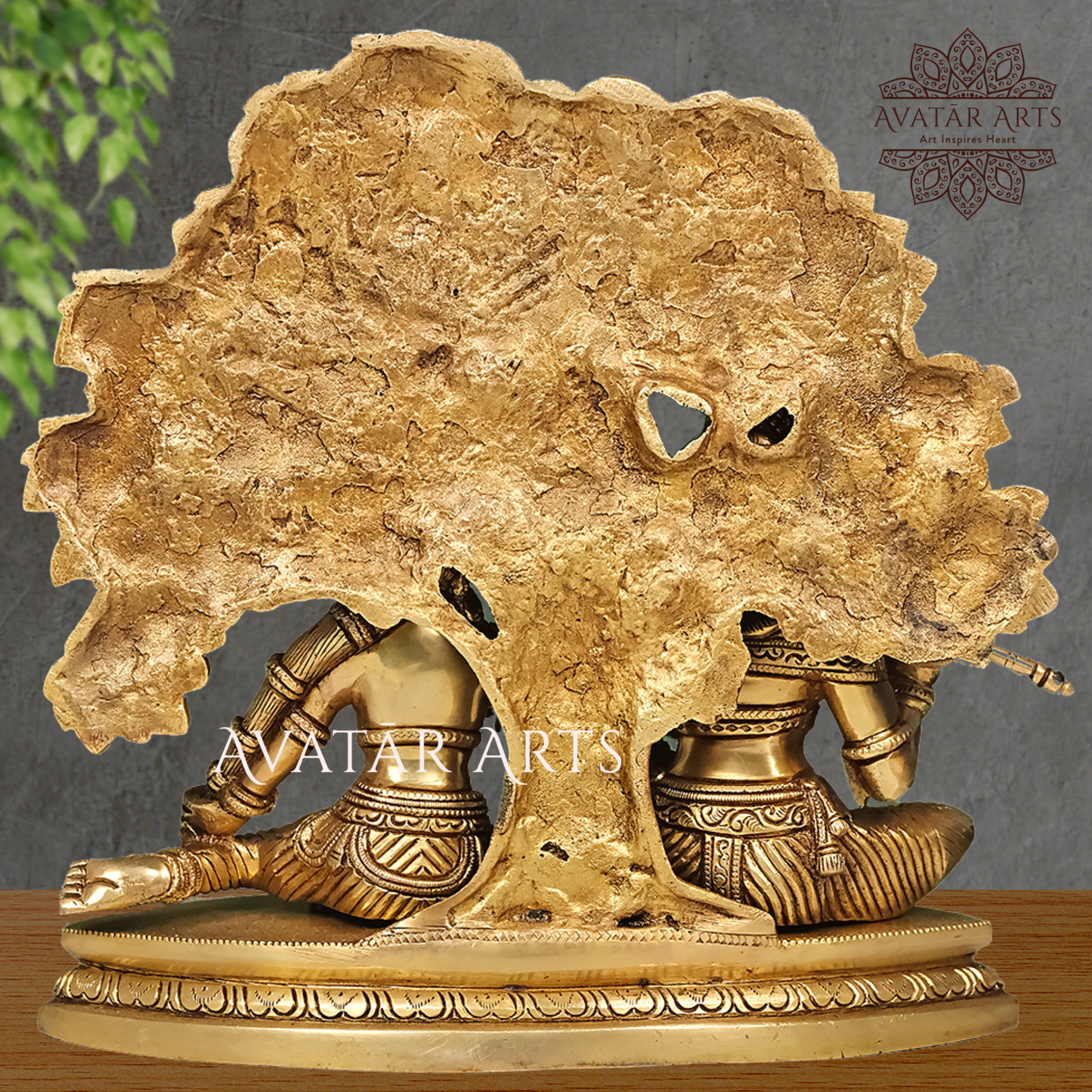Brass Shree Radha Krishna Sitting Under Tree