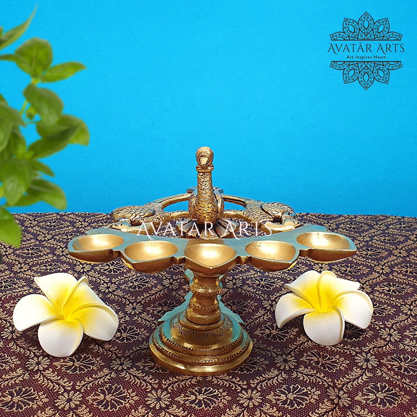 Brass Five Wick Aarti