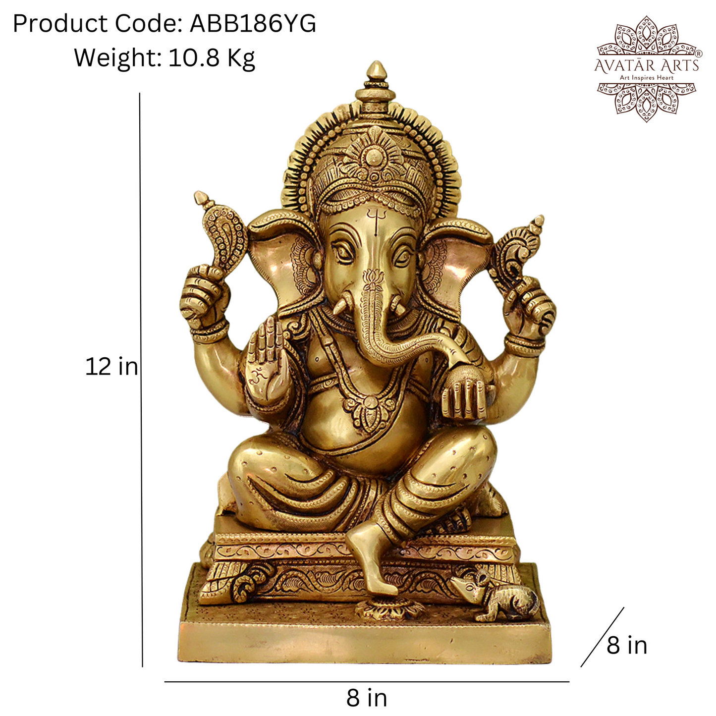 Brass Lord Ganesha for Home Temple