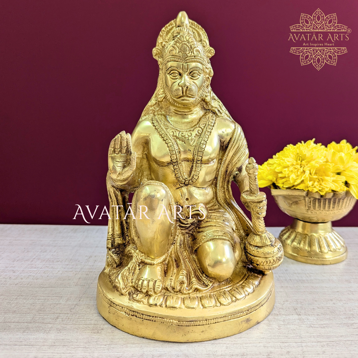 Brass Lord Hanuman in Brass