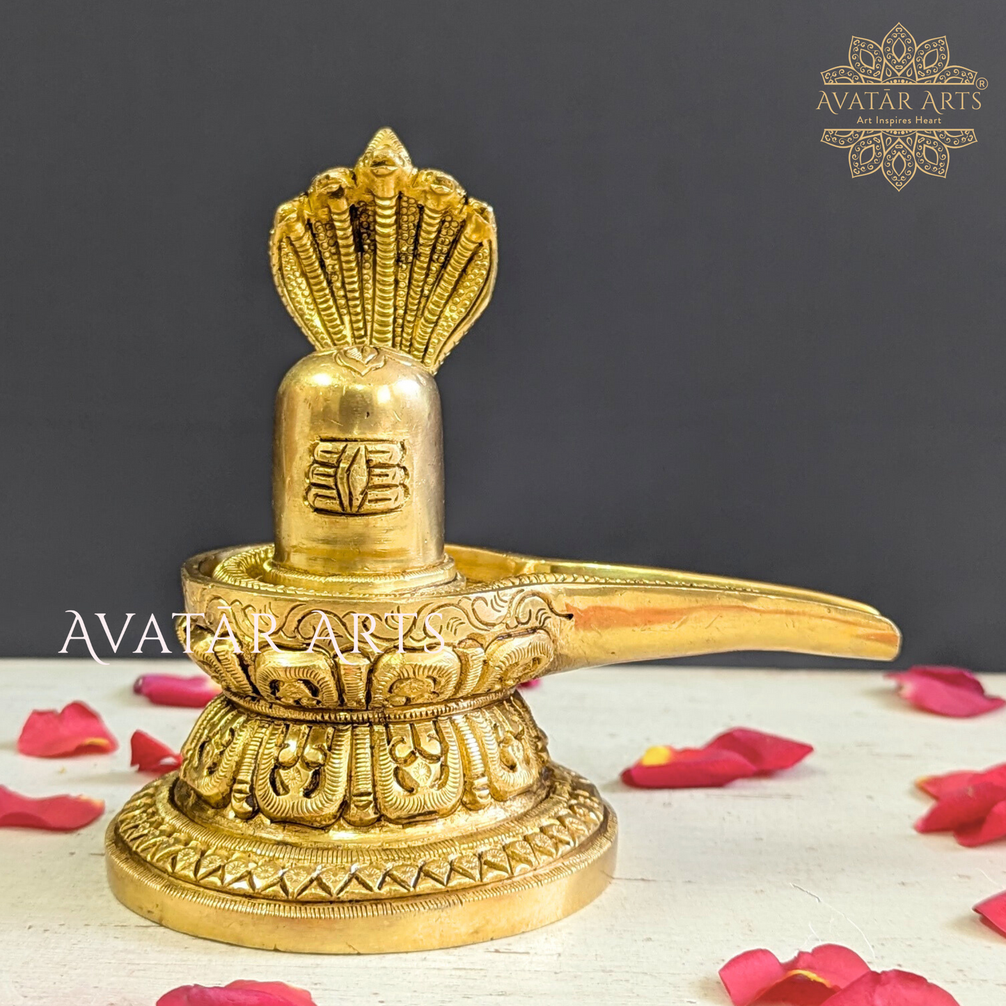 Brass Shivling with Detachable Vasuki